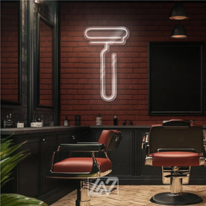 Razor - LED Neon Sign, Decor for Barbershop, Hair Salon, Grooming Studio, Scissors Neon Sign Custom, Hair Beauty Salon, Haircutter