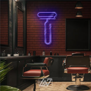 Razor - LED Neon Sign, Decor for Barbershop, Hair Salon, Grooming Studio, Scissors Neon Sign Custom, Hair Beauty Salon, Haircutter