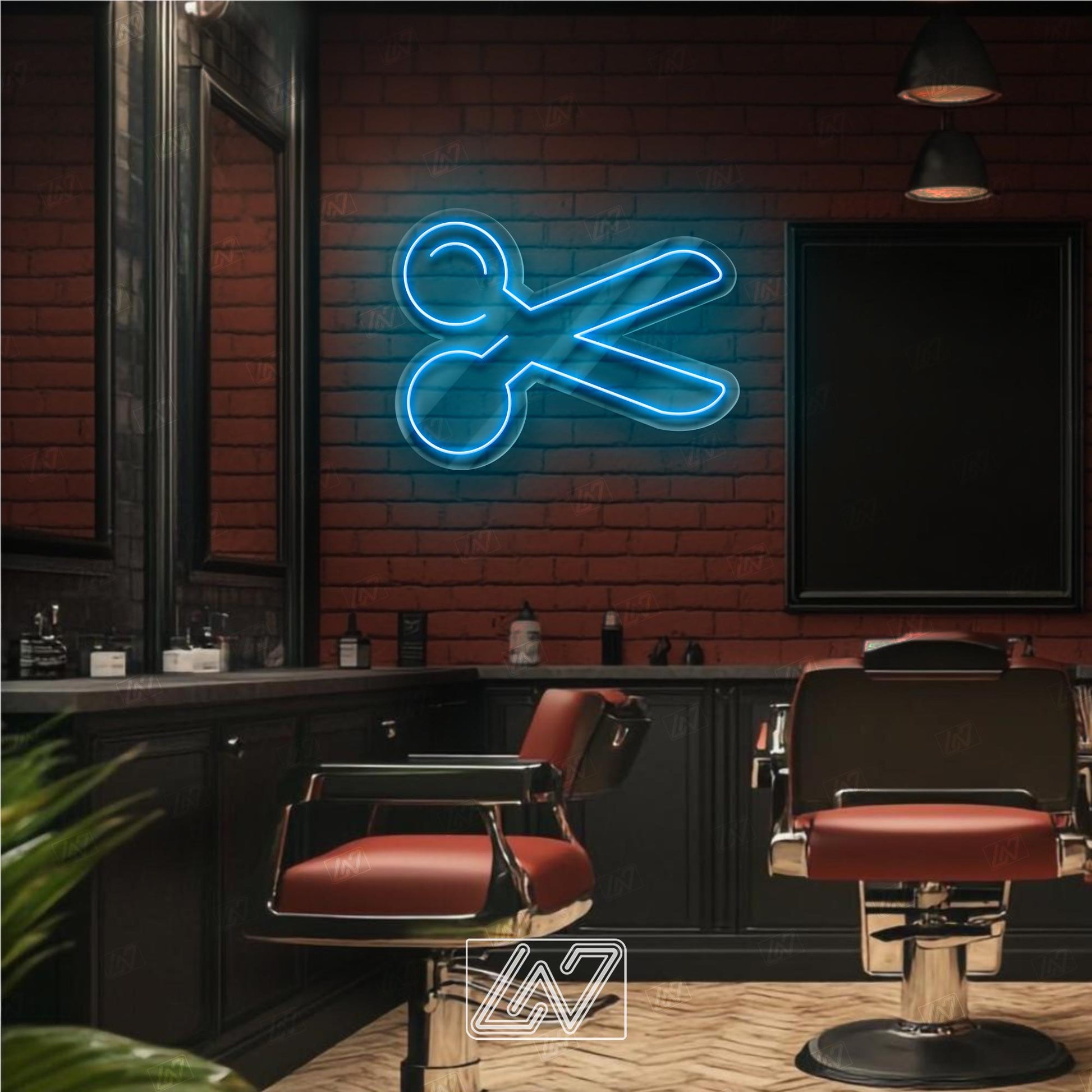 Scissors - LED Neon Sign, Decor for Barbershop, Hair Salon, Grooming Studio, Scissors Neon Sign Custom, Hair Beauty Salon, Haircutter