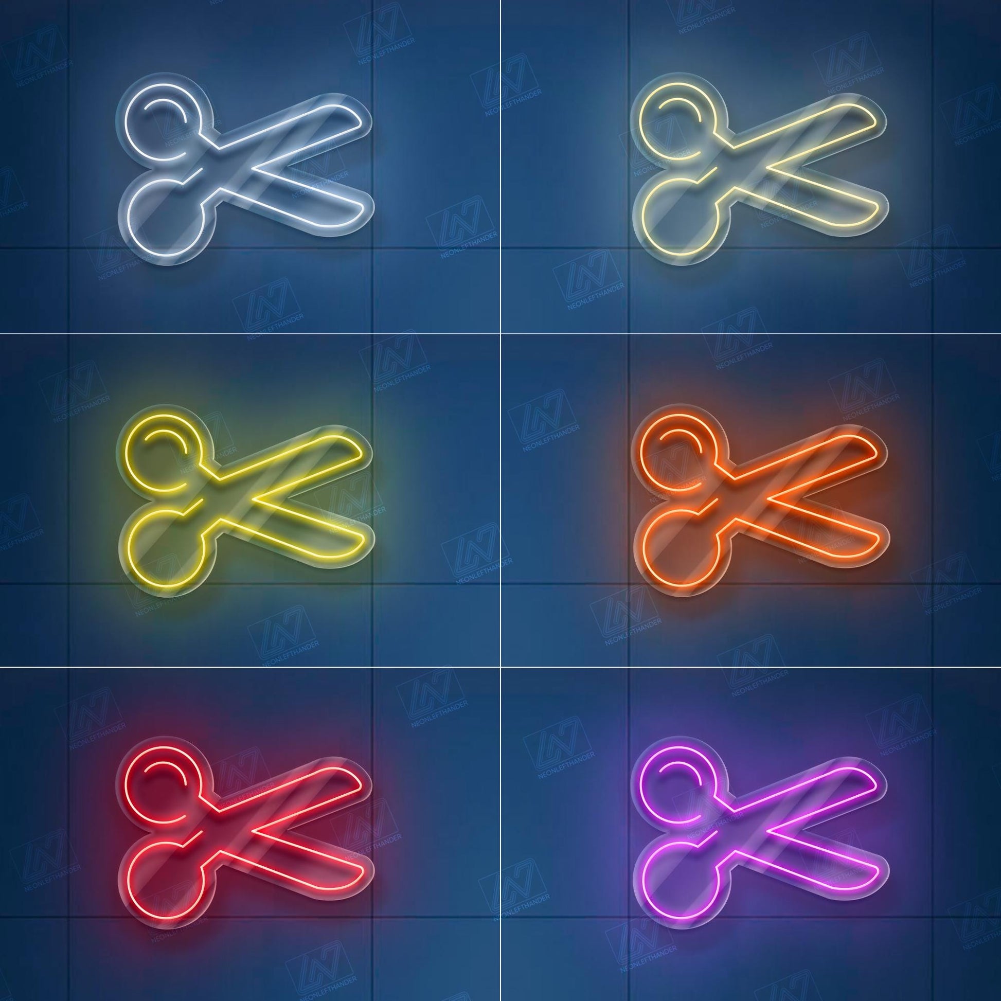 Scissors - LED Neon Sign, Decor for Barbershop, Hair Salon, Grooming Studio, Scissors Neon Sign Custom, Hair Beauty Salon, Haircutter