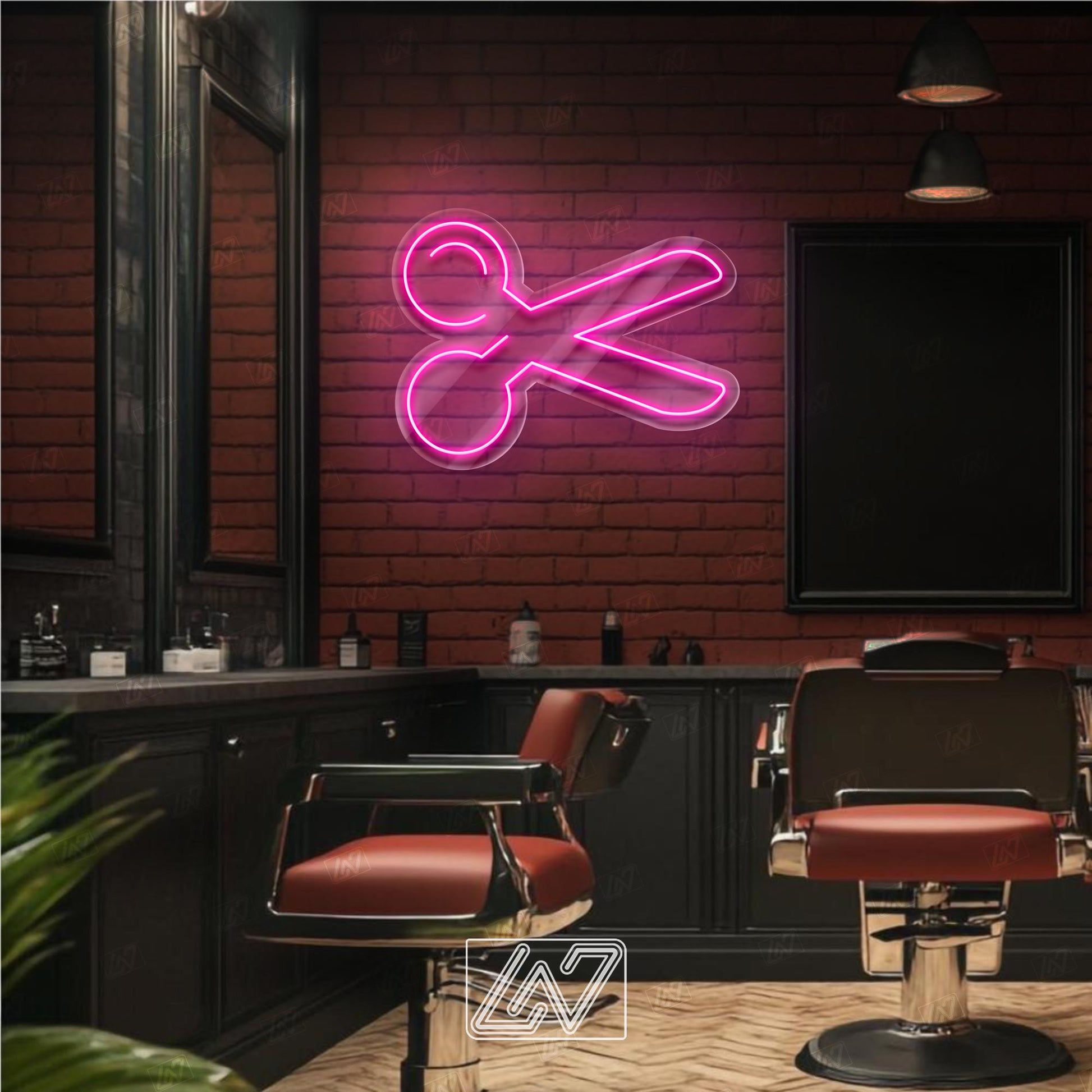 Scissors - LED Neon Sign, Decor for Barbershop, Hair Salon, Grooming Studio, Scissors Neon Sign Custom, Hair Beauty Salon, Haircutter