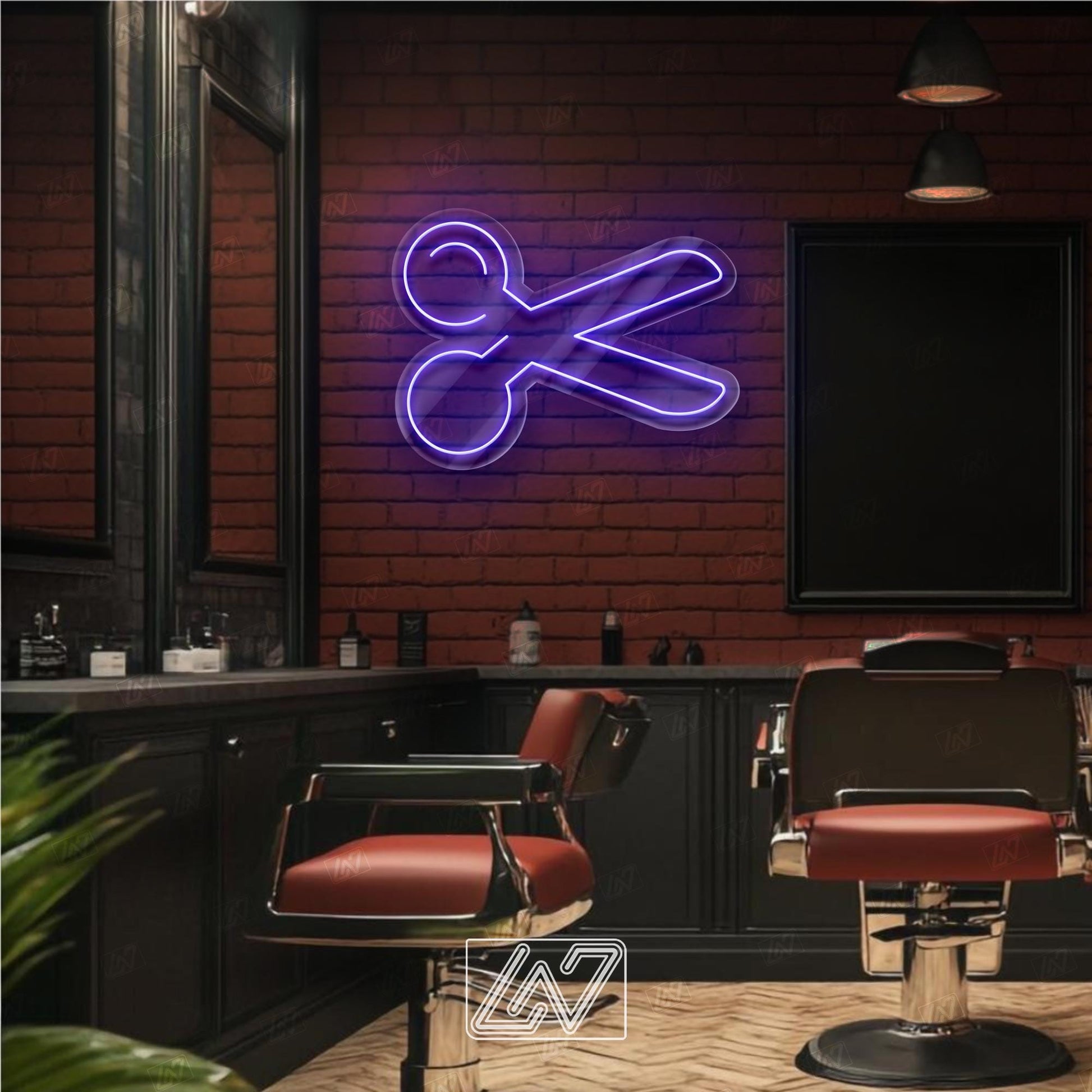 Scissors - LED Neon Sign, Decor for Barbershop, Hair Salon, Grooming Studio, Scissors Neon Sign Custom, Hair Beauty Salon, Haircutter