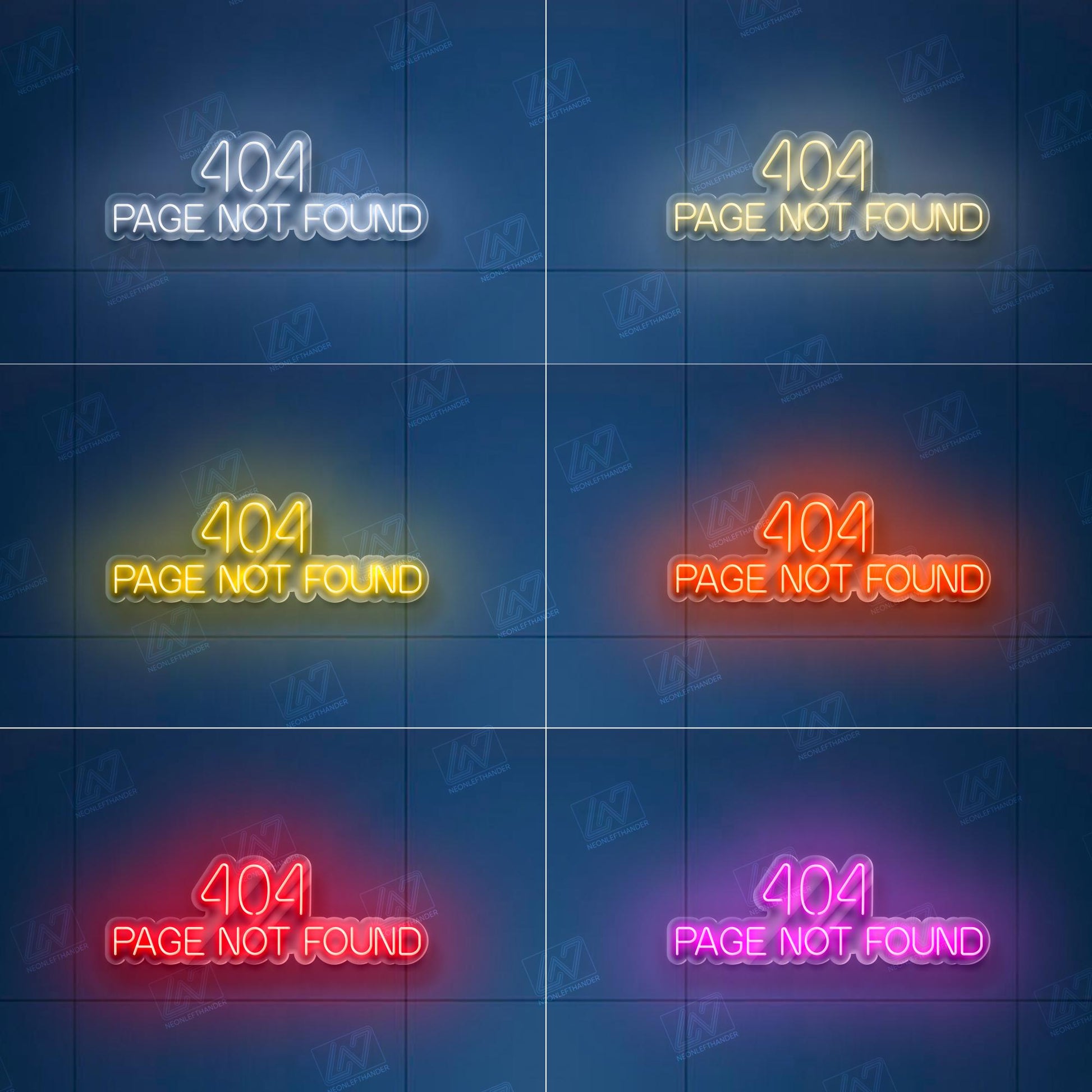 404 Page Not Found - LED Neon Sign, Funny Error Message Light, Geek Wall Decor, Web Developer Gift, Cool Tech Office Sign, Gaming Room Neon