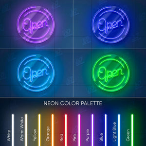 Open Sign - LED Neon Light, Bright Business Storefront Sign, Shop Window Neon Display, Barber Cafe Bar LED Sign, Eye-Catching Open Light