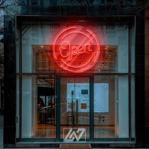 Open Sign - LED Neon Light, Bright Business Storefront Sign, Shop Window Neon Display, Barber Cafe Bar LED Sign, Eye-Catching Open Light
