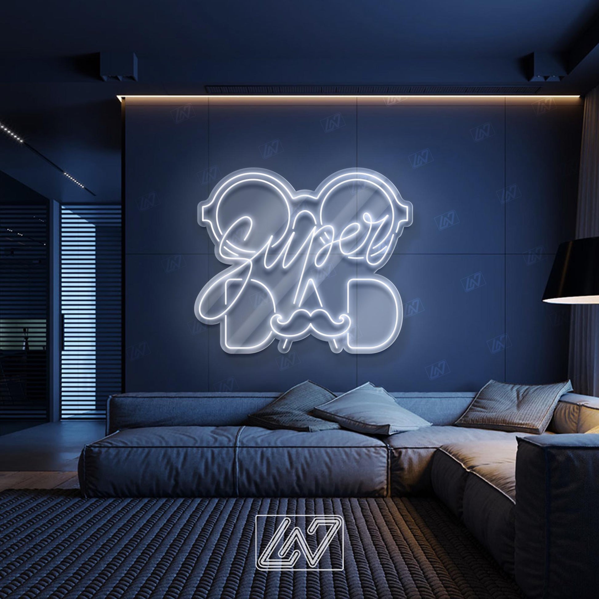 Super Dad - LED Neon Sign, LED Gift for Fathers, Man Cave & Home Decor, Perfect Father's Day Gift, Dad Room Decor, Gift for Dad