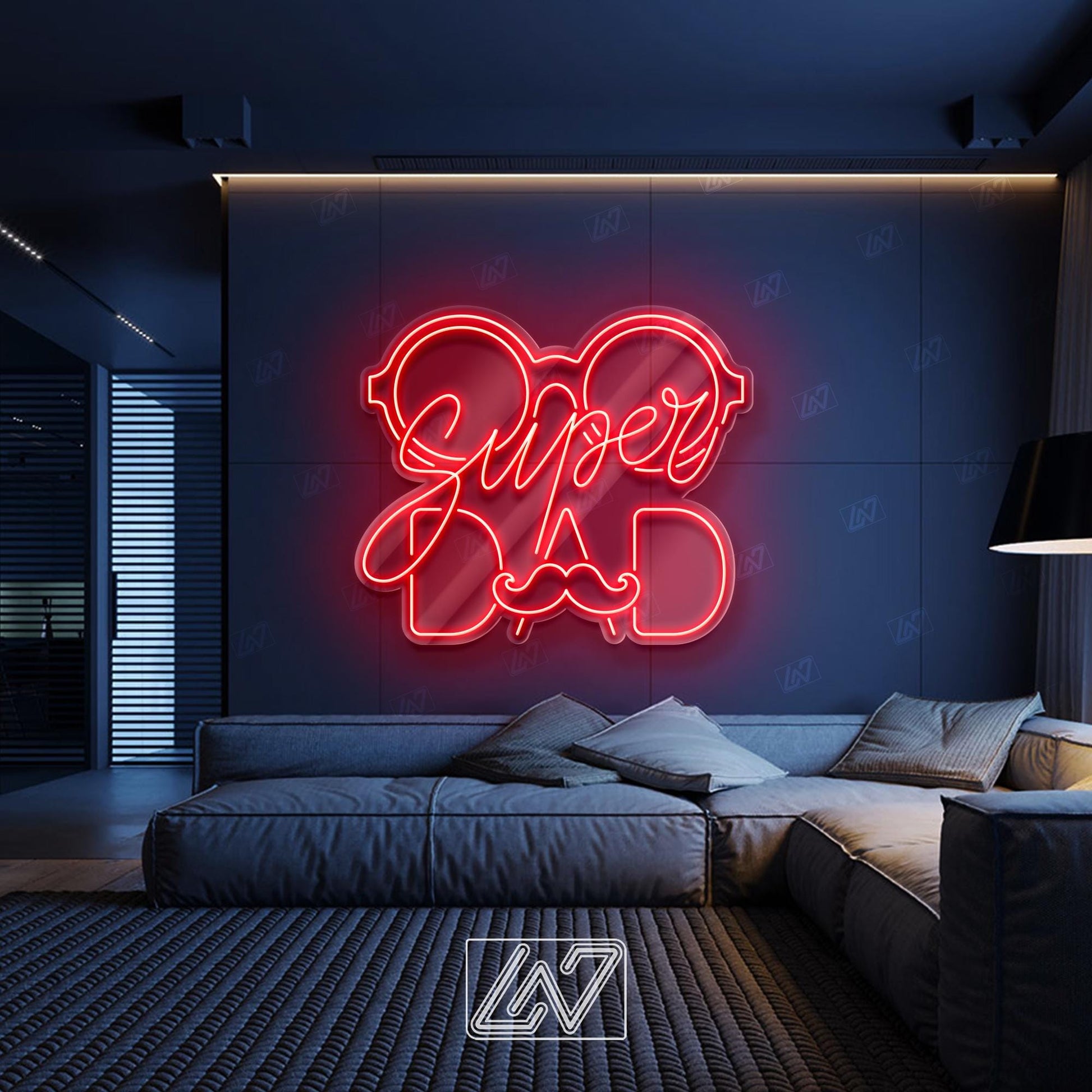 Super Dad - LED Neon Sign, LED Gift for Fathers, Man Cave & Home Decor, Perfect Father's Day Gift, Dad Room Decor, Gift for Dad