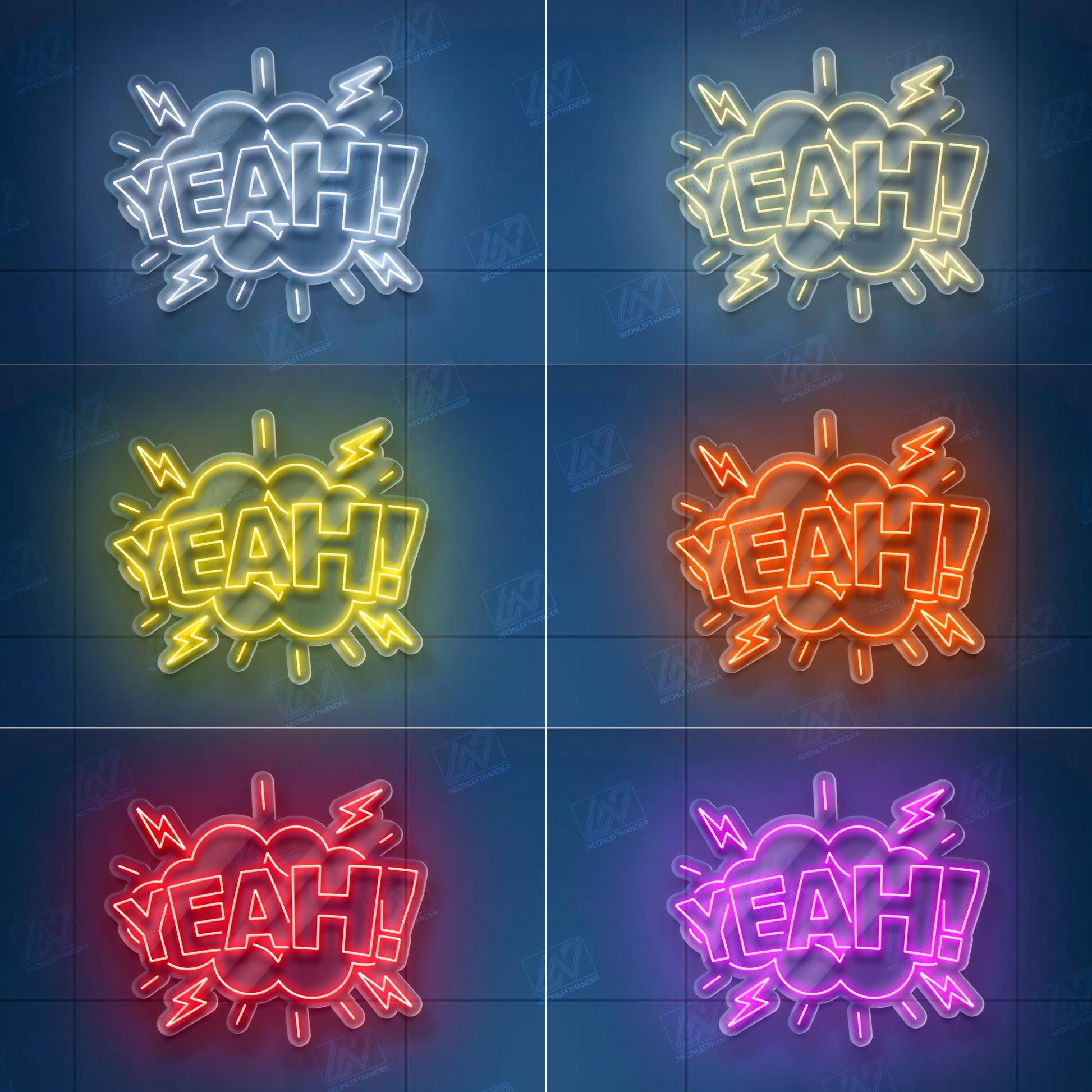Yeah!- LED Neon Sign, Aesthetic LED Wall Light, Cool Expression Neon Art, Gamer Room Decor, Fun Pop Art Sign, Vibrant Wow Wall Decor