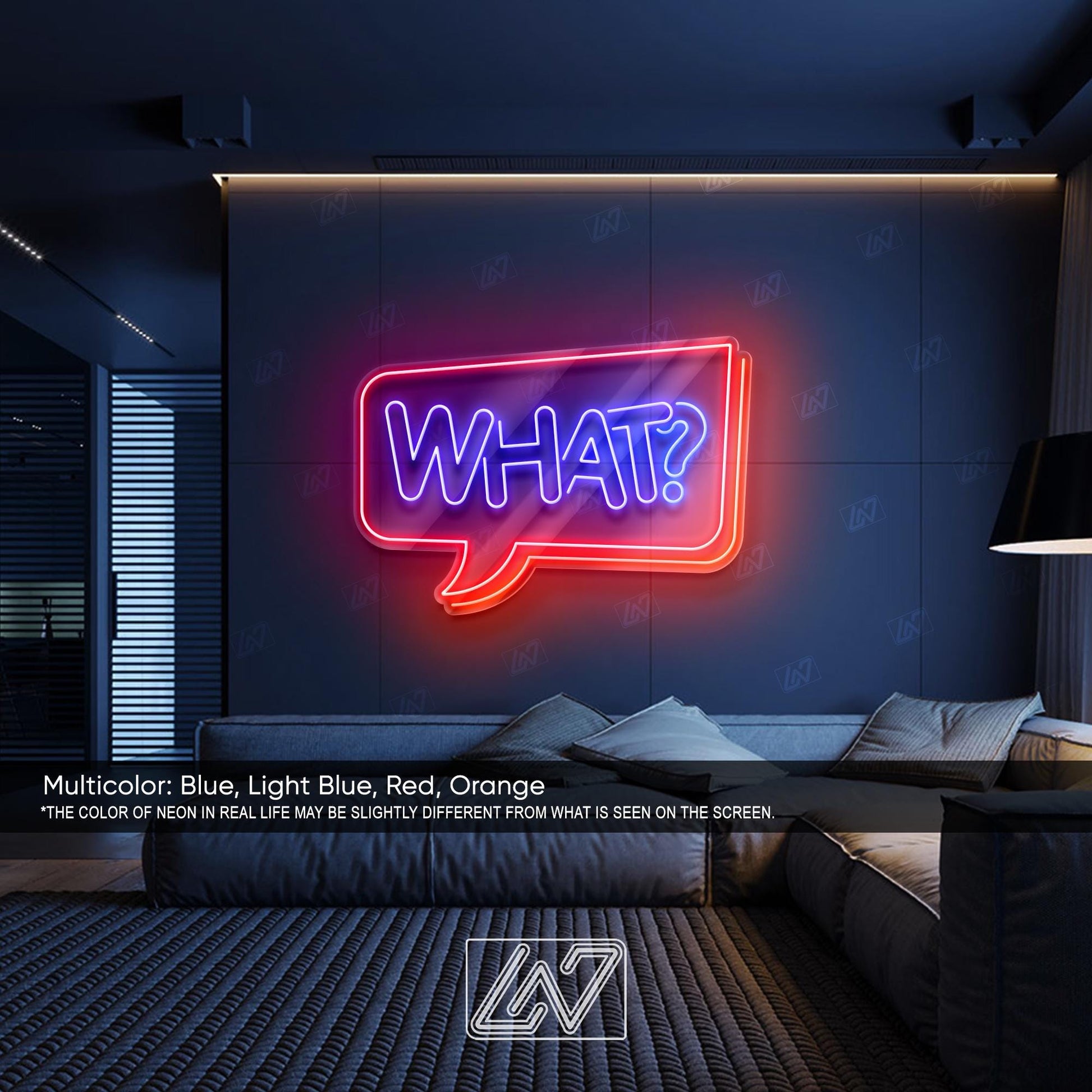 What? - LED Neon Sign, Aesthetic LED Wall Light, Cool Expression Neon Art, Gamer Room Decor, Fun Pop Art Sign, Vibrant Wow Wall Decor