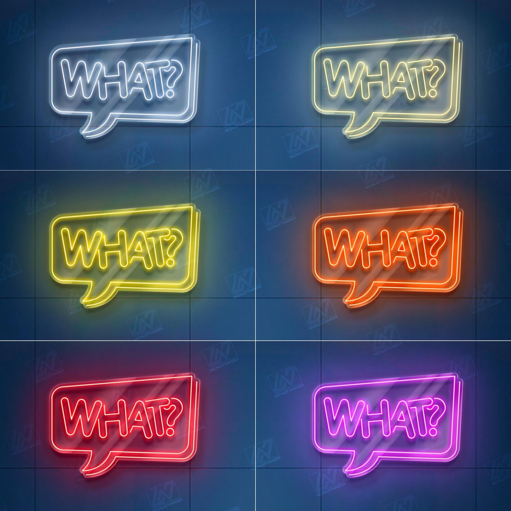 What? - LED Neon Sign, Aesthetic LED Wall Light, Cool Expression Neon Art, Gamer Room Decor, Fun Pop Art Sign, Vibrant Wow Wall Decor