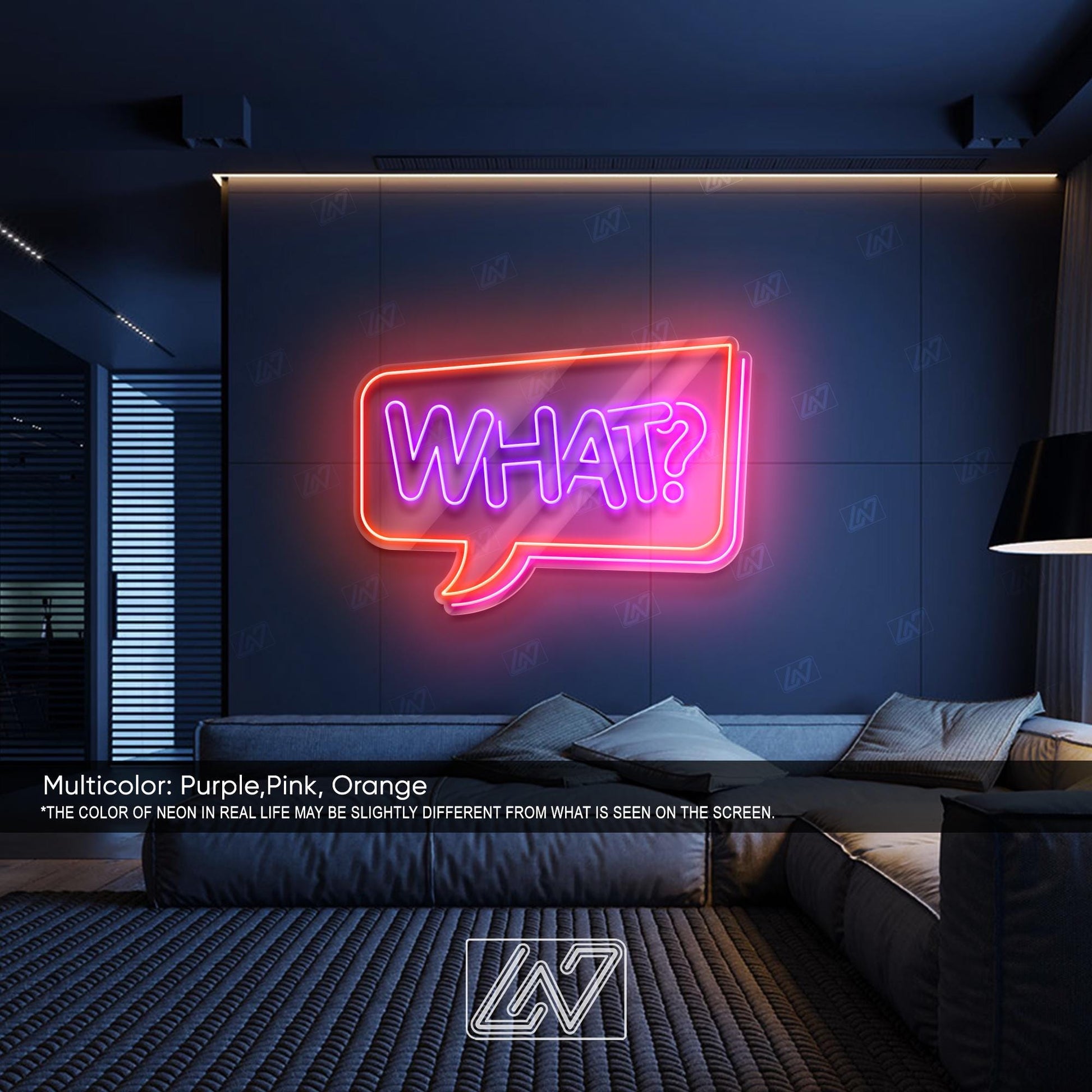 What? - LED Neon Sign, Aesthetic LED Wall Light, Cool Expression Neon Art, Gamer Room Decor, Fun Pop Art Sign, Vibrant Wow Wall Decor
