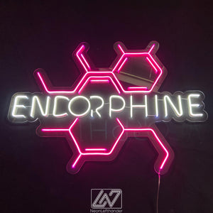Endorphine - LED Neon Sign, Happy Hormone, Molecular Structure, Chemistry Decor, Euphoria Molecule