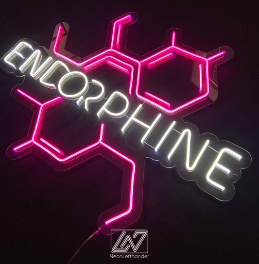 Endorphine - LED Neon Sign, Happy Hormone, Molecular Structure, Chemistry Decor, Euphoria Molecule
