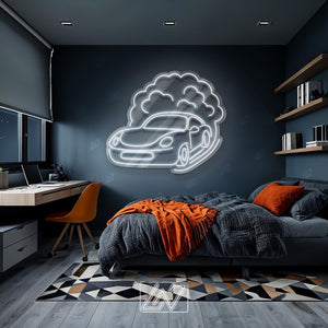 Fast Car - LED Neon Sign , Sport Interior Decor, Open-Wheel Car Neon Lights, Car Bedroom Neon Sign, Neon Sign Wall Decor