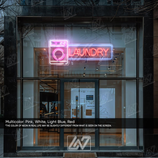Laundry Room - LED Neon Sign, Eye-Catching Decor for Laundry Room, Laundromat, or Business Display, Customizable for Business Use