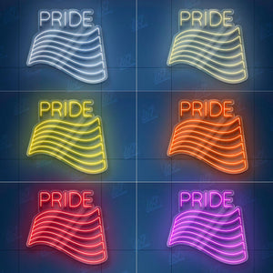 Pride Flag Neon Sign, LGBTQ Pride LED Light, Colorful Awareness Ribbon Wall Decor, Equality Symbol Neon Art, Pride Room Aesthetic