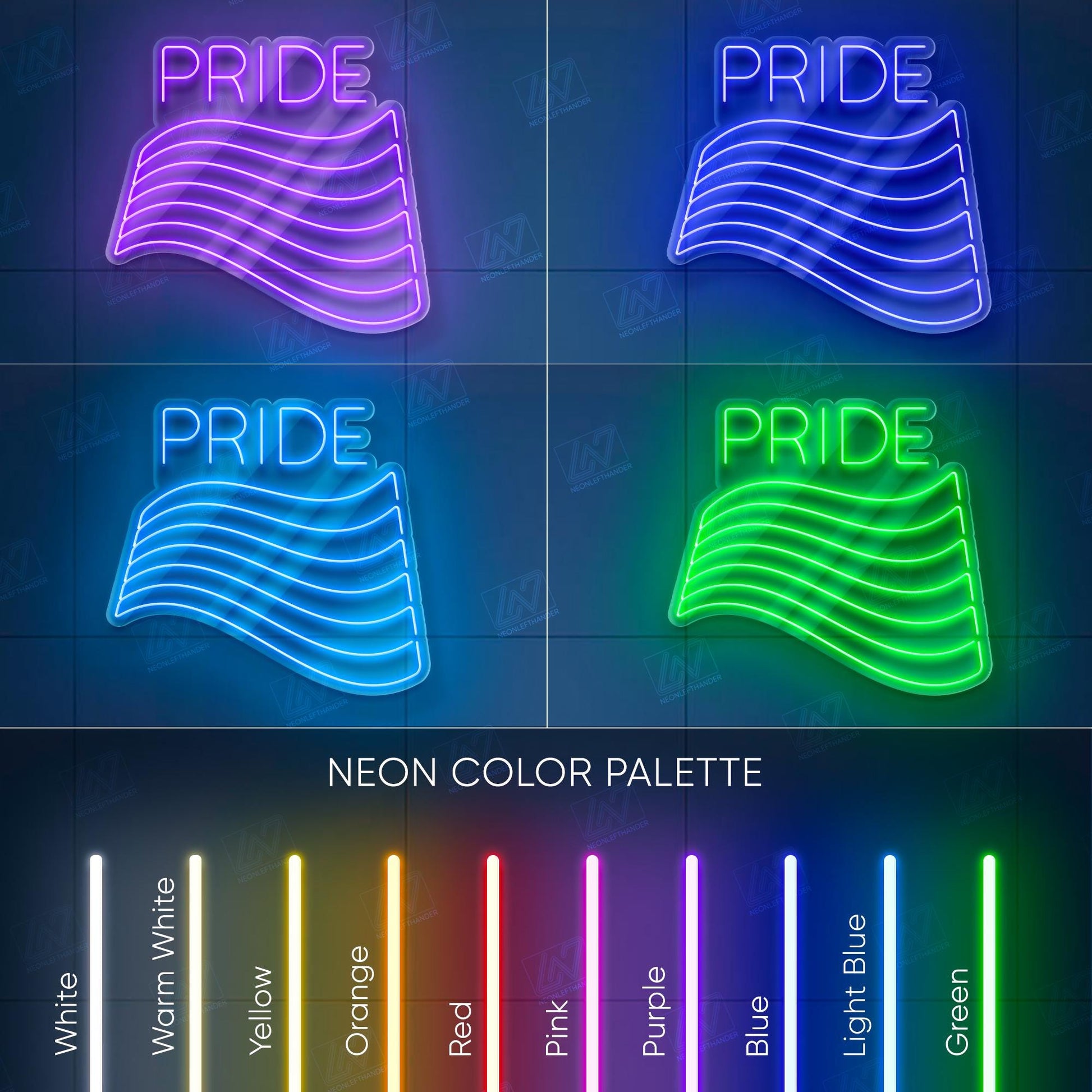 Pride Flag Neon Sign, LGBTQ Pride LED Light, Colorful Awareness Ribbon Wall Decor, Equality Symbol Neon Art, Pride Room Aesthetic