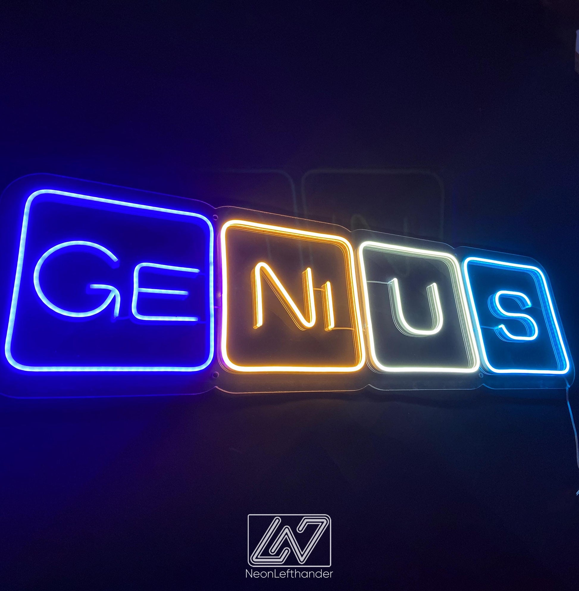 Genius - LED Neon Sign, Vibe Neon Sign, Inspiration Neon Sign, Neon Sign Bedroom, Funny Neon Sign, Inspiration Quote Led Sign