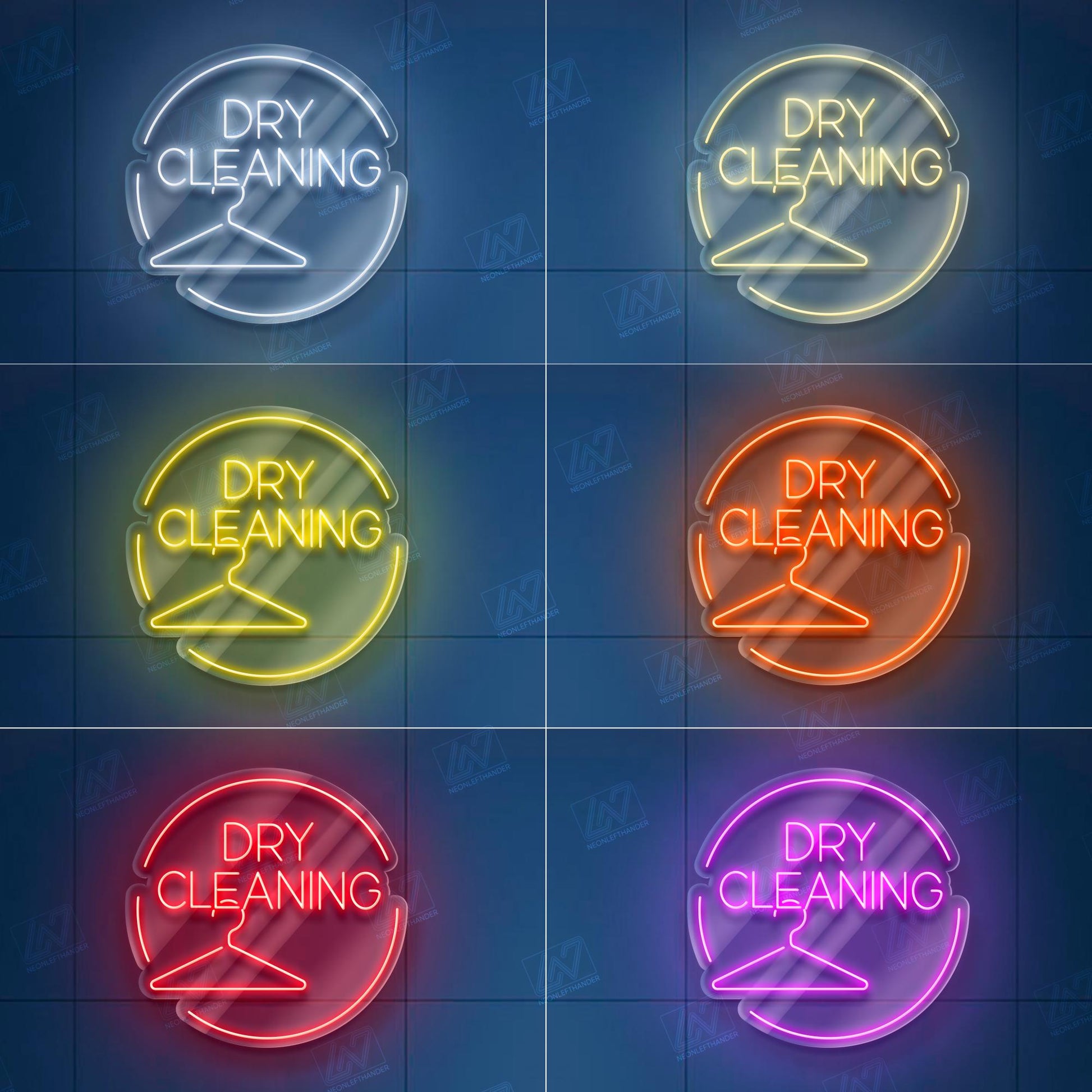 Dry Cleaning Neon Sign LED Light, Bright Laundry Service Wall Decor, Clothing Care Shop Window Sign, Modern Dry Cleaning Store LED Art