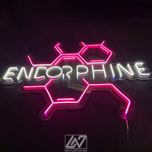 Endorphine - LED Neon Sign, Happy Hormone, Molecular Structure, Chemistry Decor, Euphoria Molecule