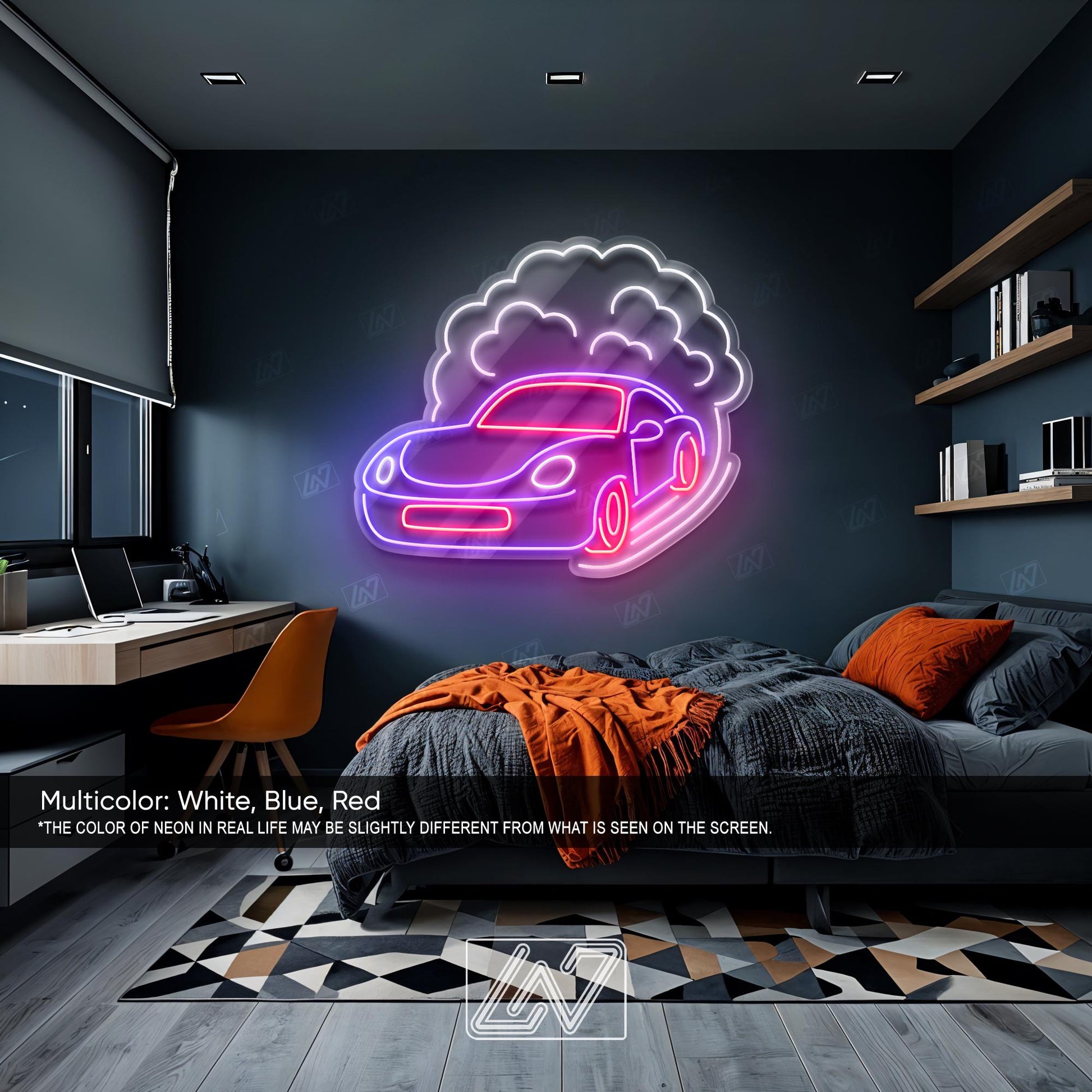 Fast Car - LED Neon Sign , Sport Interior Decor, Open-Wheel Car Neon Lights, Car Bedroom Neon Sign, Neon Sign Wall Decor