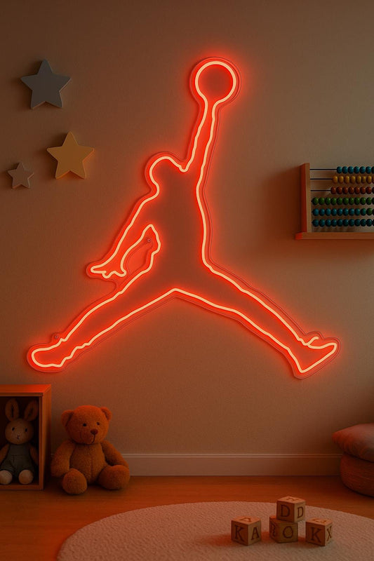 Jordan - LED Neon Sign, Tennis Player Wall Decor, Sport Led Neon Sign, Decor for Kids Room, Sport Signs