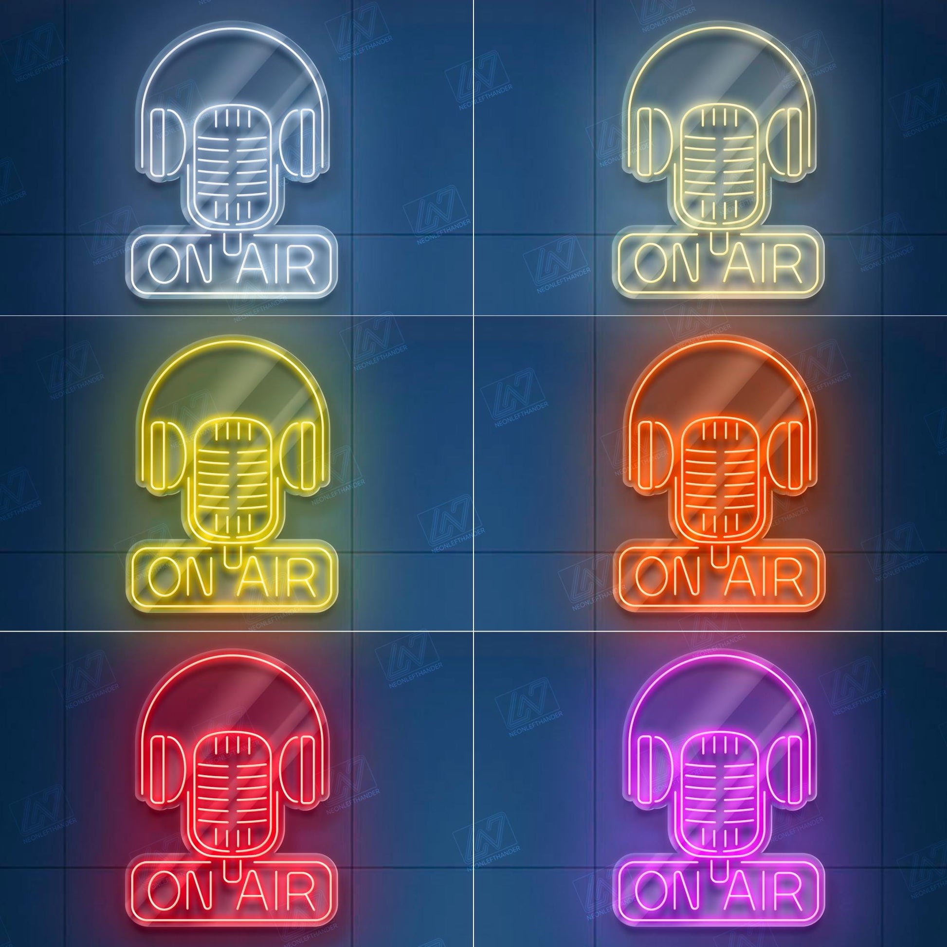On Air - LED Neon Sign, Studio Recording Light, Live Streaming Sign, Podcast Room Decor, Radio Station Neon, Gamer Room Light,Cool Desk Sign