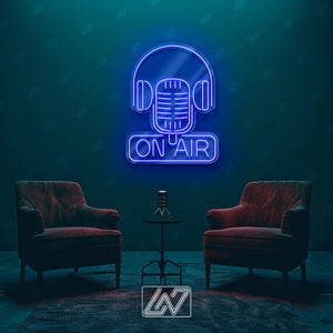 On Air - LED Neon Sign, Studio Recording Light, Live Streaming Sign, Podcast Room Decor, Radio Station Neon, Gamer Room Light,Cool Desk Sign