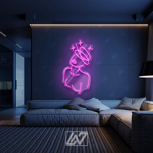 Cosmo Girl - LED Neon Sign, Custom Sexy Woman Bedroom Party Bar Wall Room Decor LED Lady Neon light Wedding Personalized romance