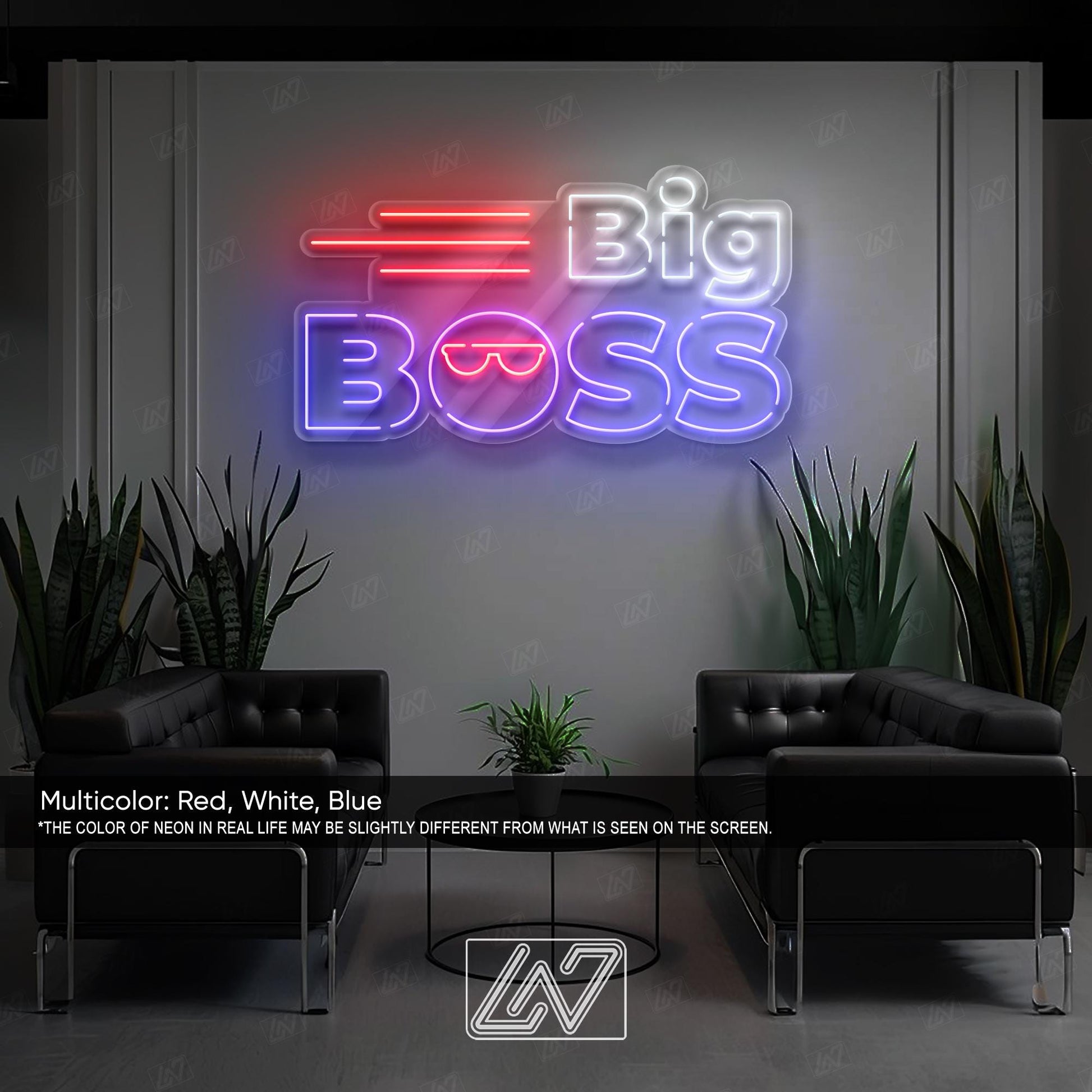 Big Boss LED Neon Sign Wall Light, Bold Statement Decor for Office, Man Cave, Studio or Game Room, Powerful Executive Neon Art