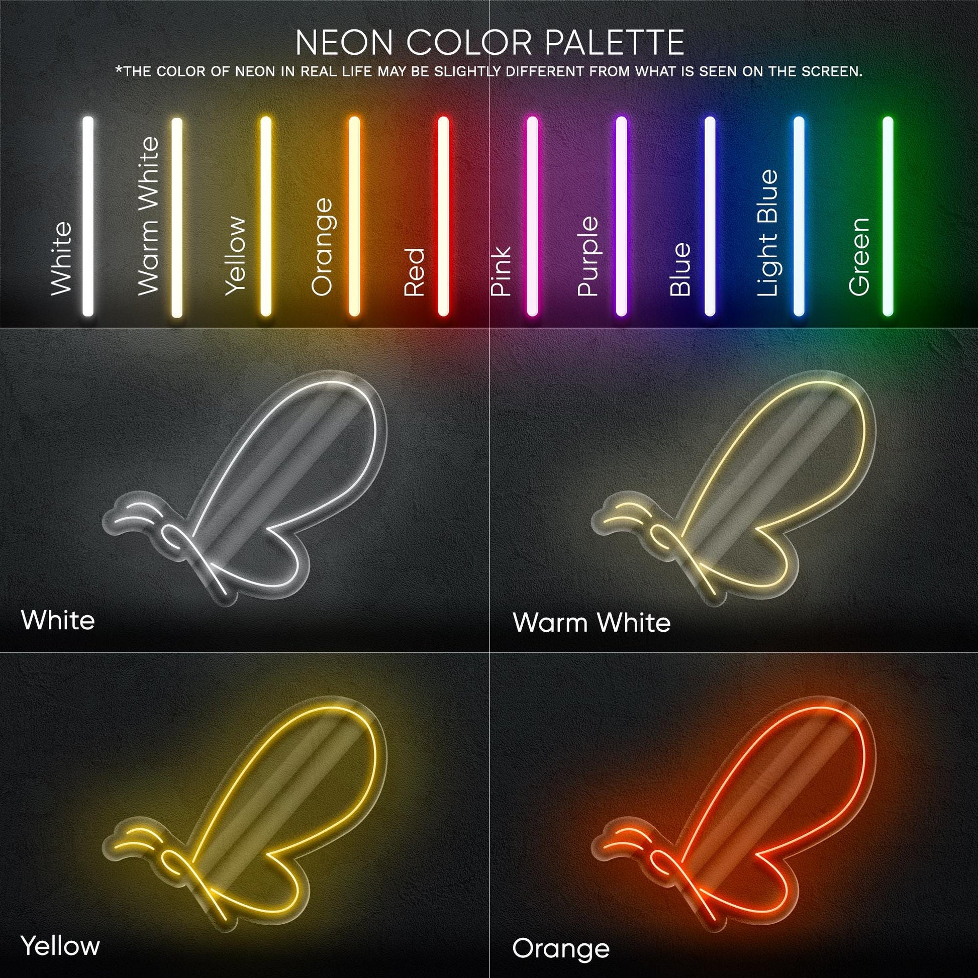 Butterfly LED Neon Sign Wall Light, Elegant Glowing Insect Decor for Bedroom, Living Room or Boho Space, Soft Aesthetic Wall Art