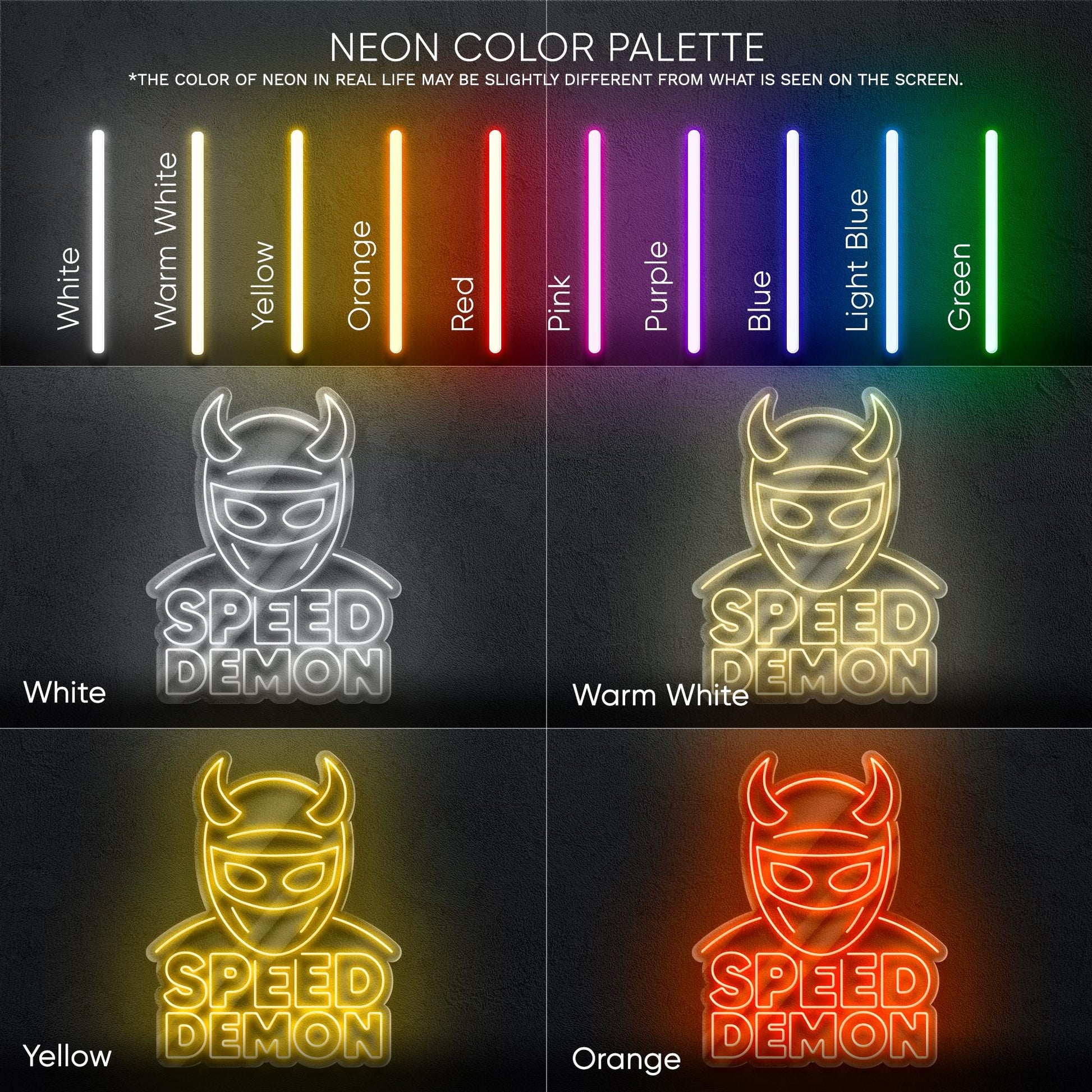 Speed Demon LED Neon Sign – Wall Light with Car Design for Garage, Man Cave or Racing Room, Perfect Gift for Drift Fans and Car Enthusiasts