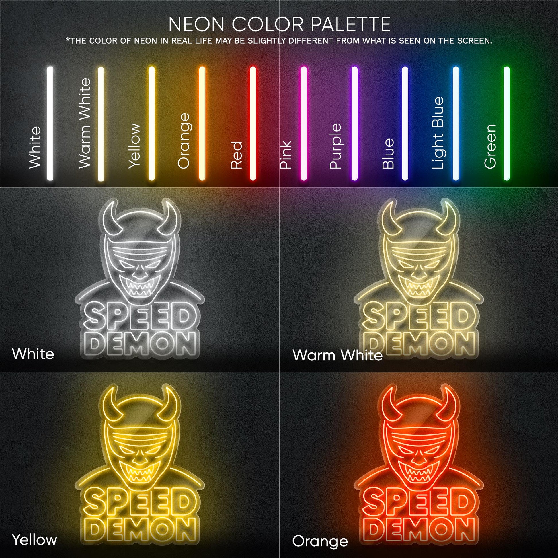 Speed Demon LED Neon Sign – Wall Light with Car Design for Garage, Man Cave or Racing Room, Perfect Gift for Drift Fans and Car Enthusiasts