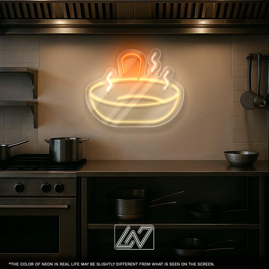 Mixing Bowl Neon Sign - LED Kitchen Wall Light with Whisk Icon, Perfect Decor for Bakers, Cooking Lovers, or Modern Kitchens