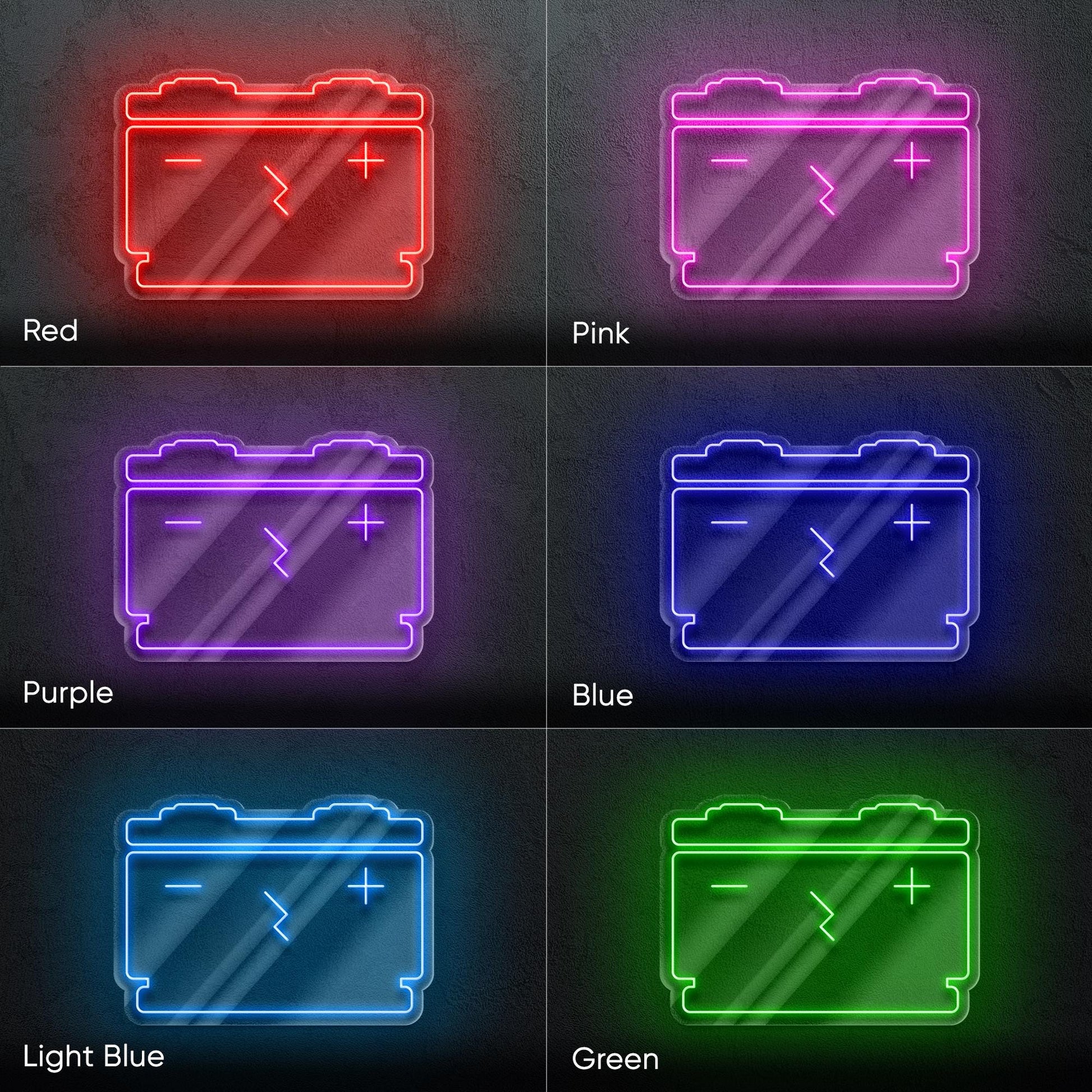 Car Battery LED Neon Sign