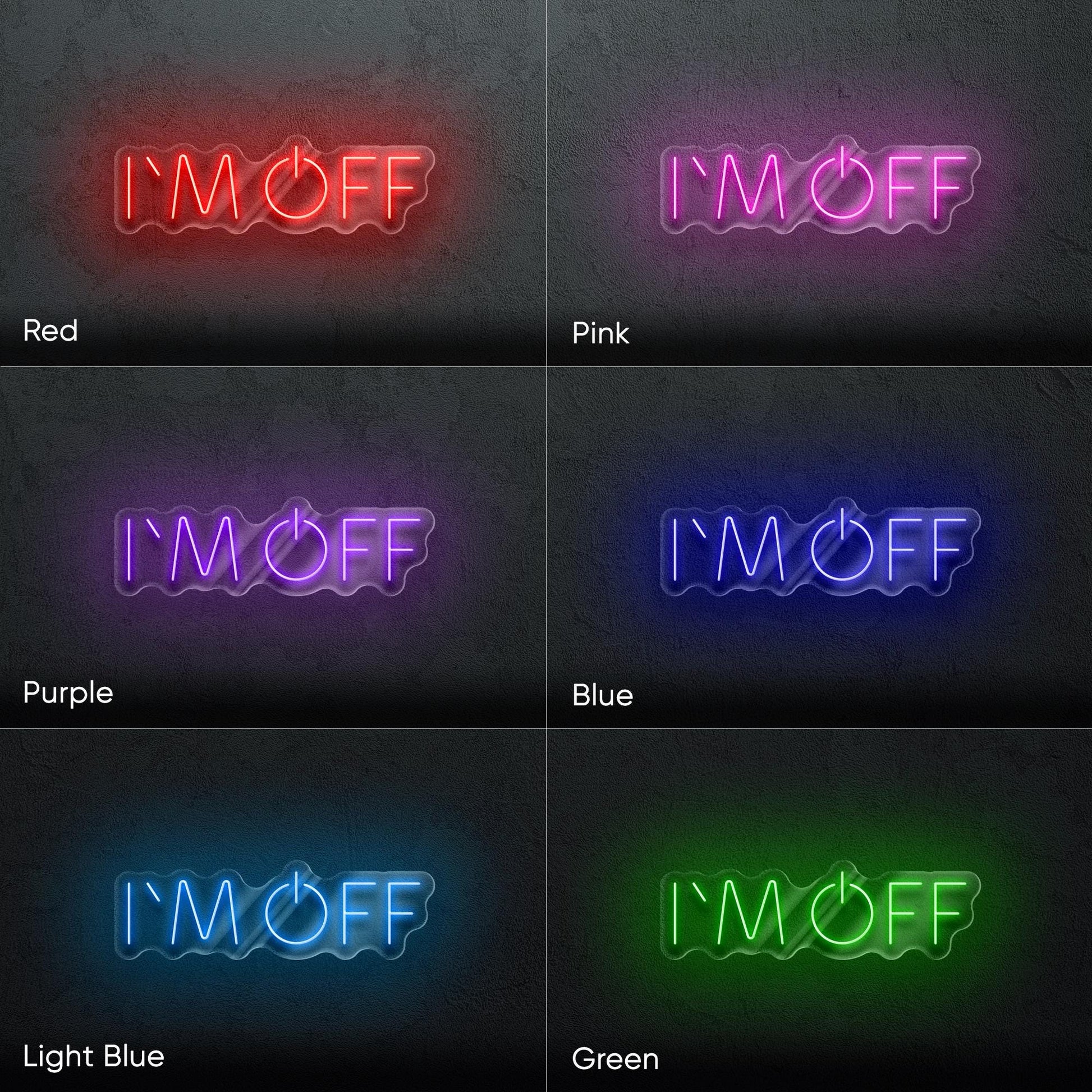 I'M OFF LED Neon Sign - Creative Power-Off Wall Light for Office, Studio, Bedroom, Ideal Gift for Developers, Designers and Tech Enthusiasts