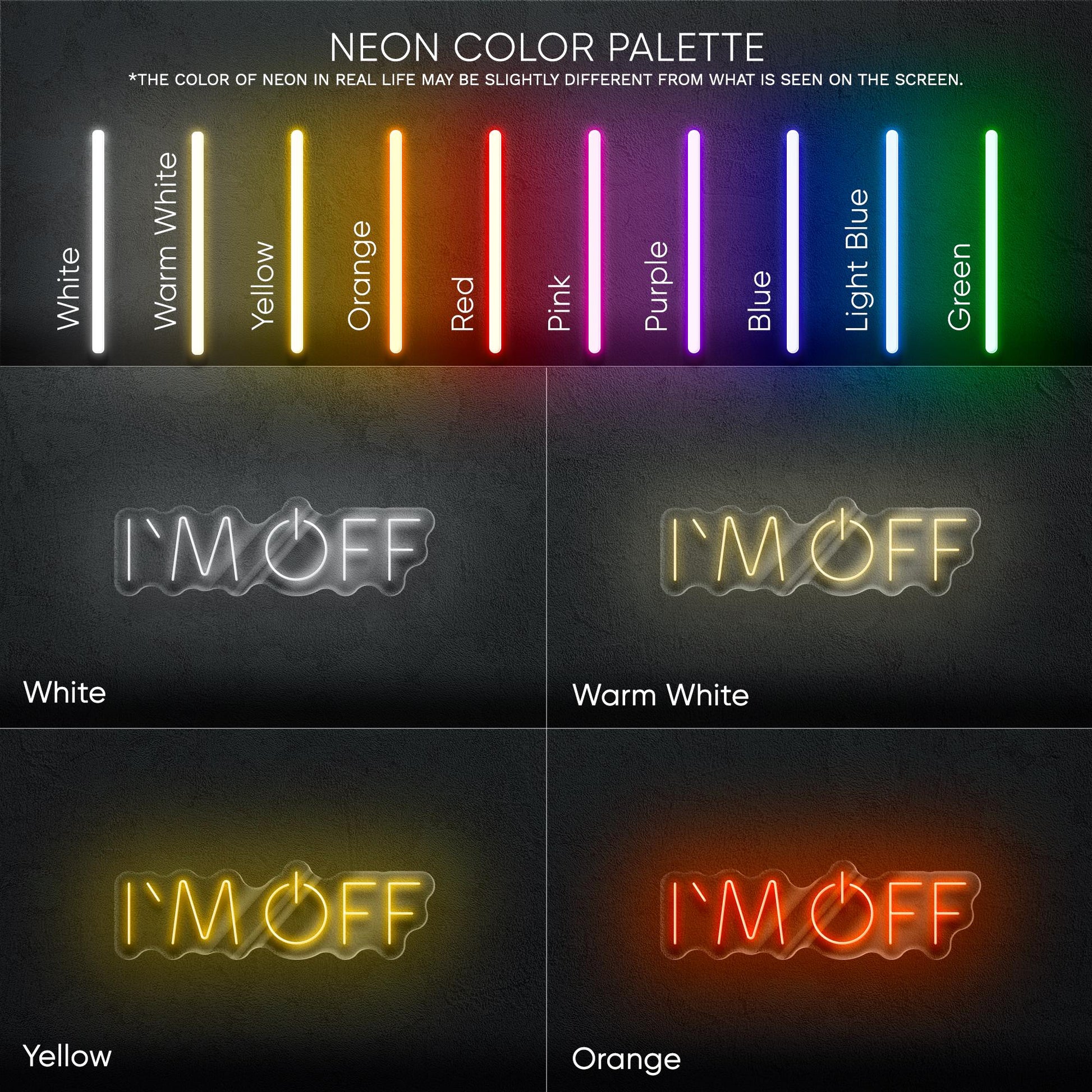 I'M OFF LED Neon Sign - Creative Power-Off Wall Light for Office, Studio, Bedroom, Ideal Gift for Developers, Designers and Tech Enthusiasts