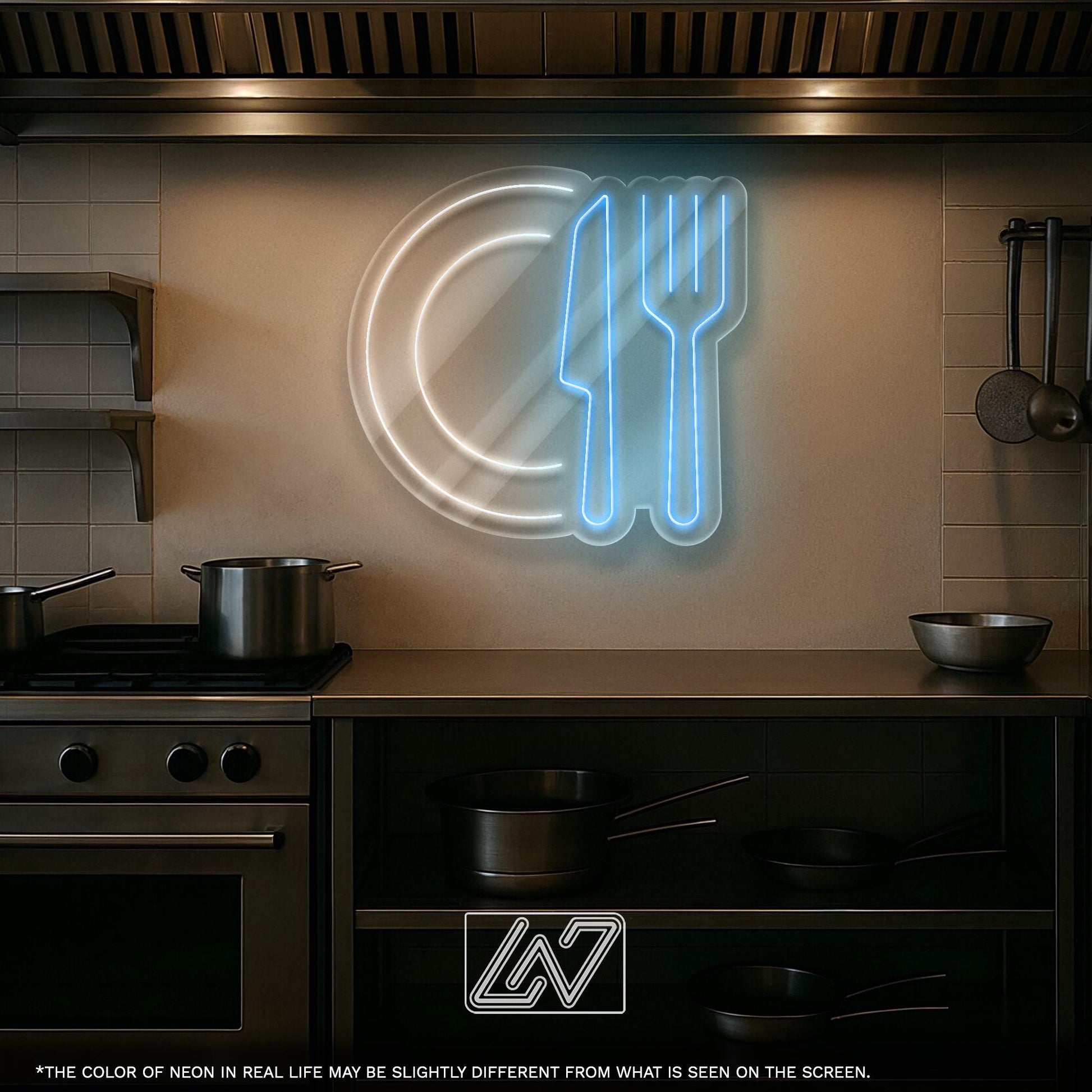 Knife and Fork Neon Sign – LED Wall Light for Restaurants, Cafés, Kitchen Decor – Ideal for Chefs, Foodies, and Culinary Lovers