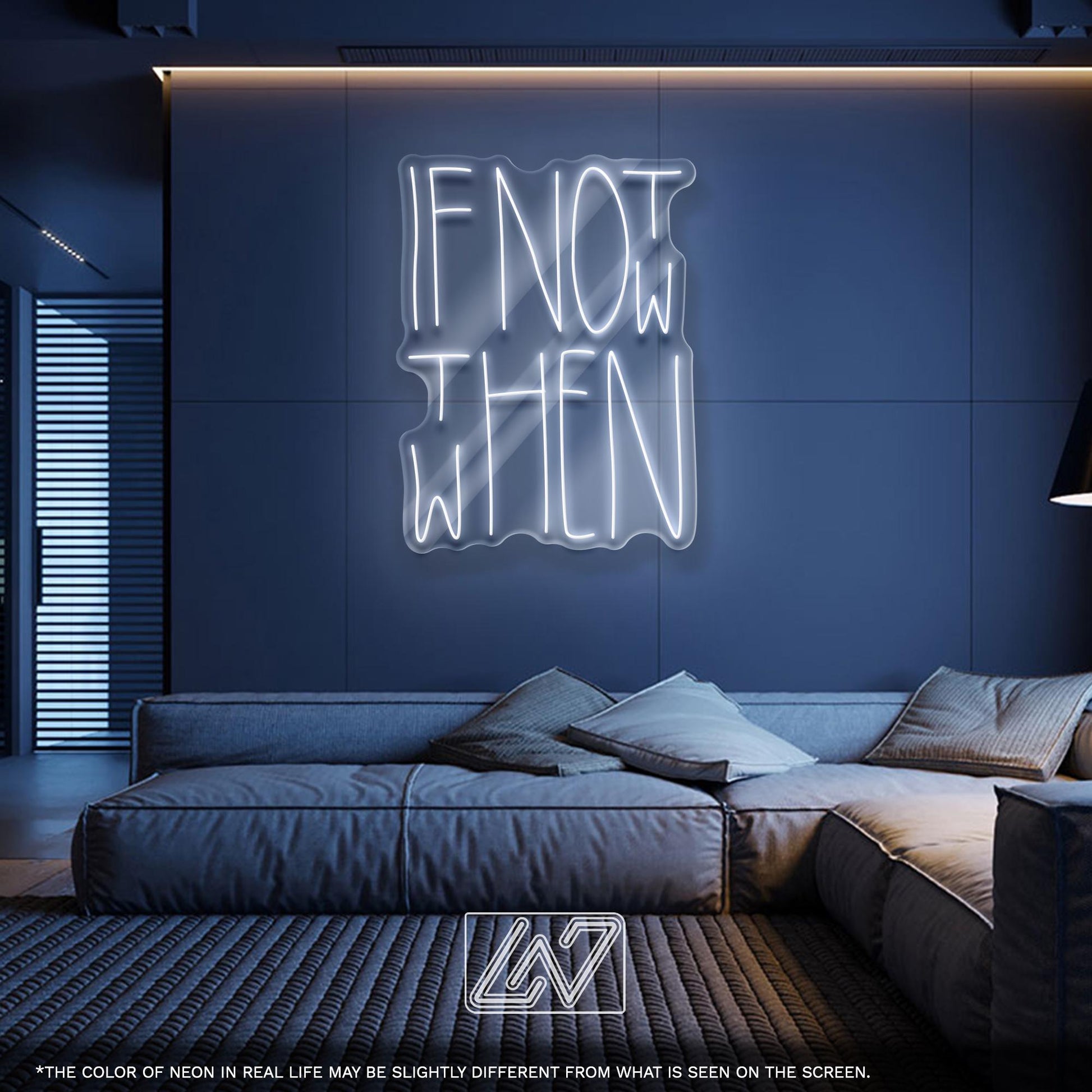 If Not Now Then When Neon Sign - Motivational Quote Light for Office, Gym, or Studio, Bold Red LED Wall Art