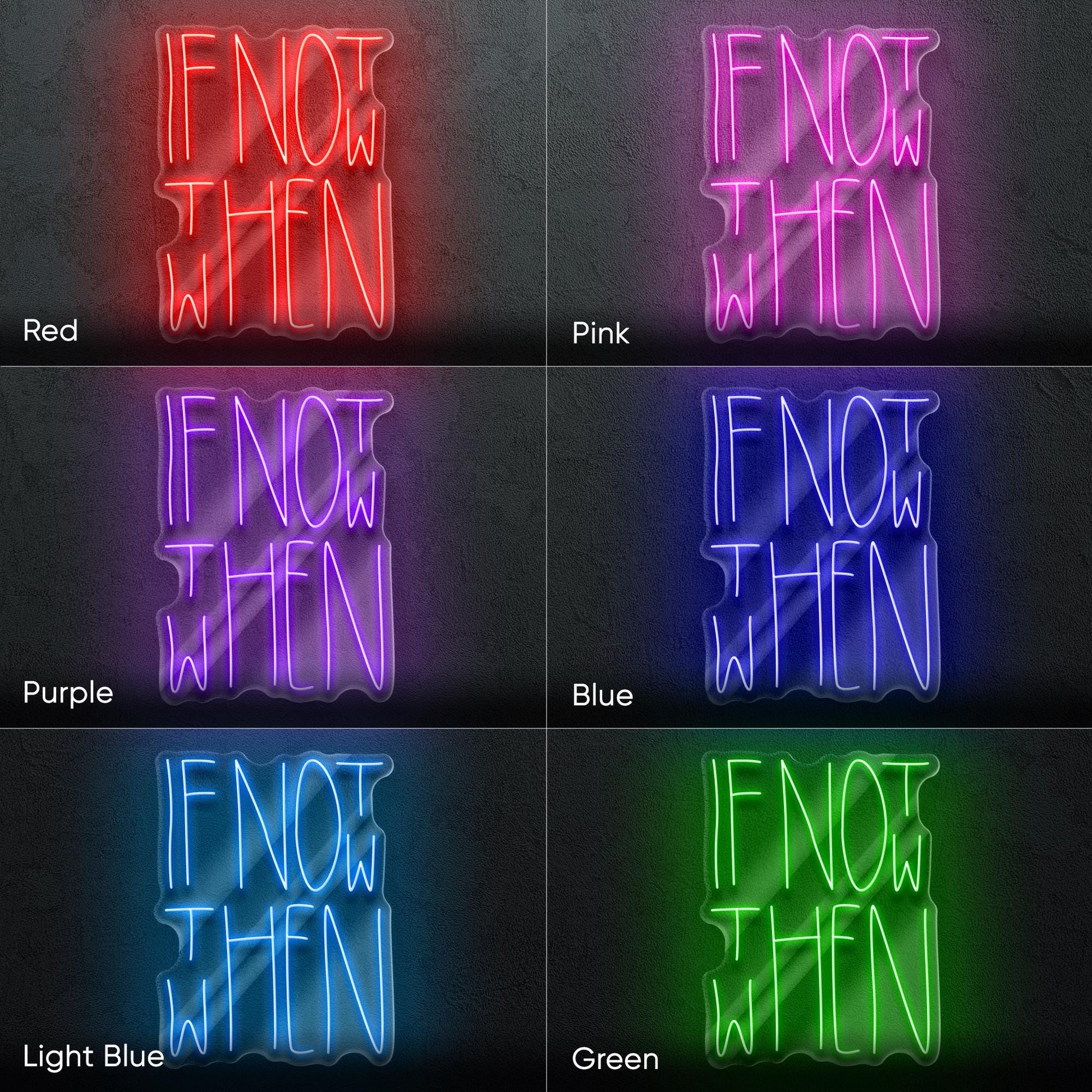 If Not Now Then When Neon Sign - Motivational Quote Light for Office, Gym, or Studio, Bold Red LED Wall Art