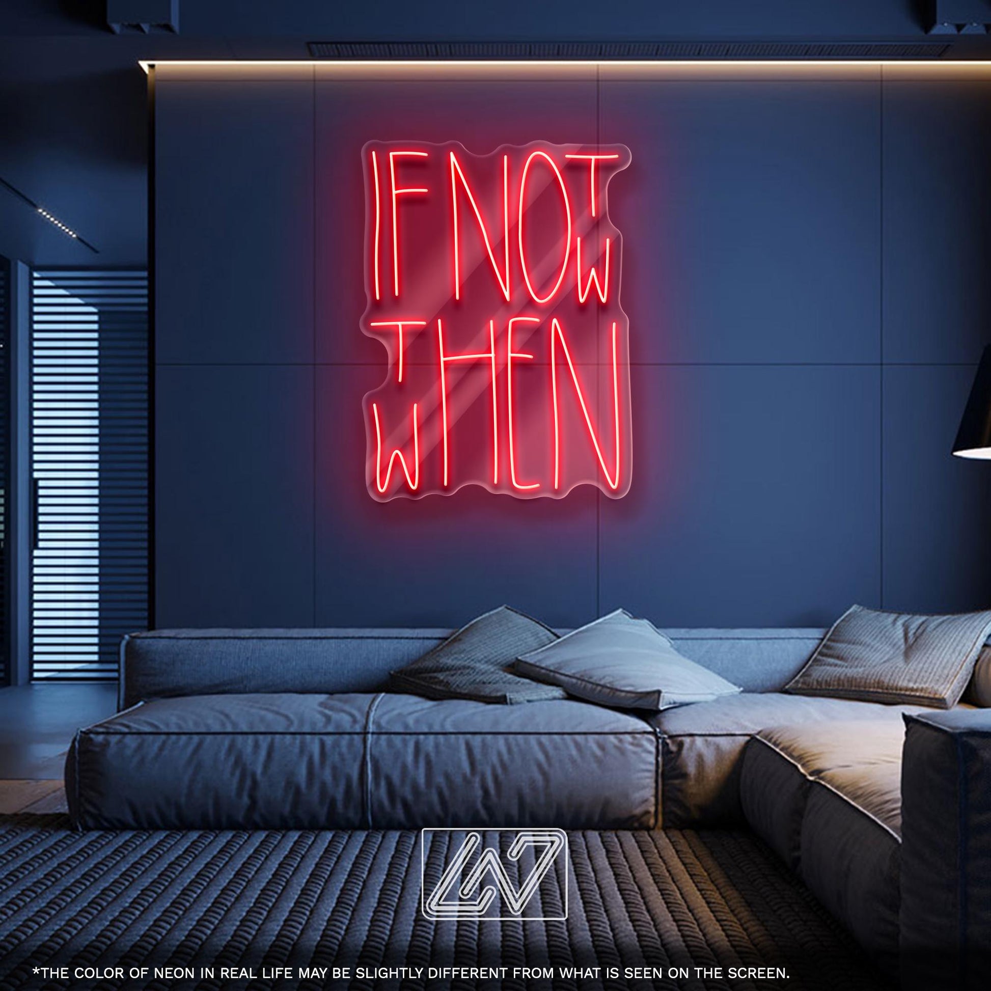 If Not Now Then When Neon Sign - Motivational Quote Light for Office, Gym, or Studio, Bold Red LED Wall Art