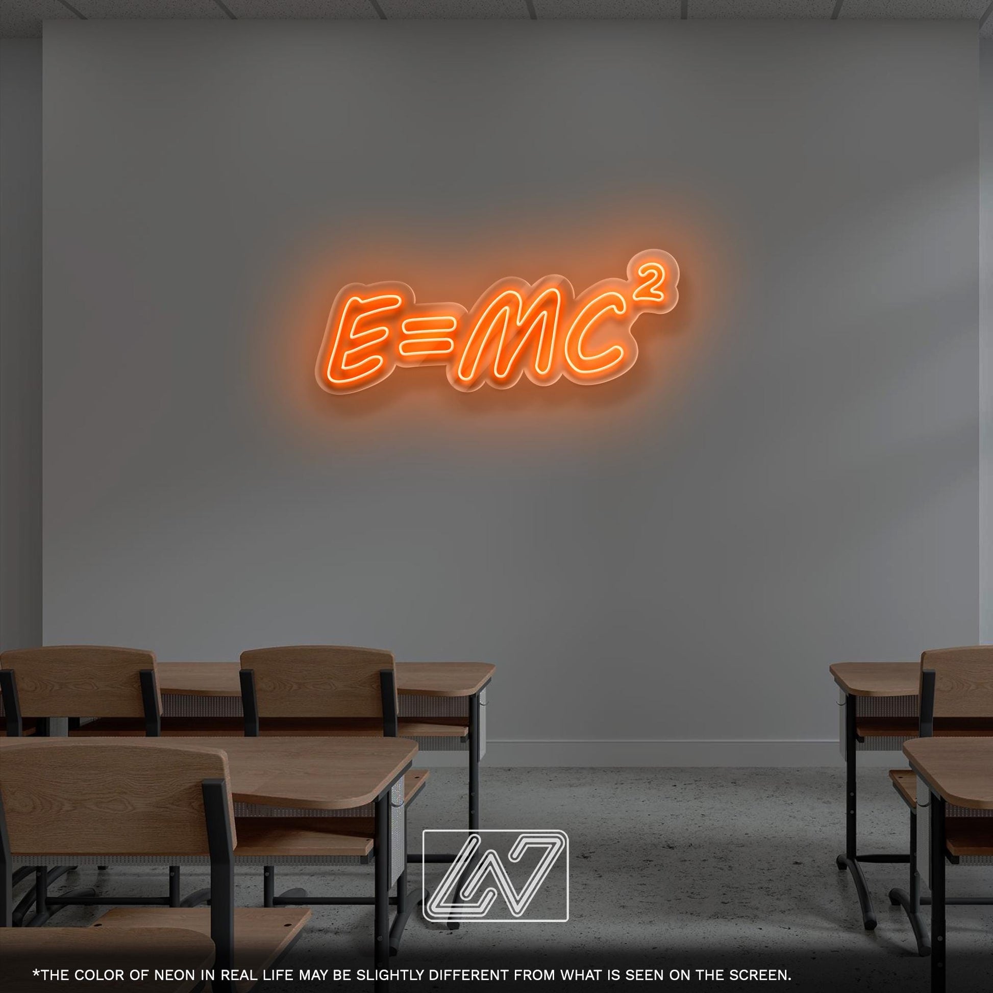 E=mc2 LED Neon Sign - Equation Wall Light for Science Lovers, Office, Lab, Classroom or Modern Home, Perfect Gift for Physics Fans