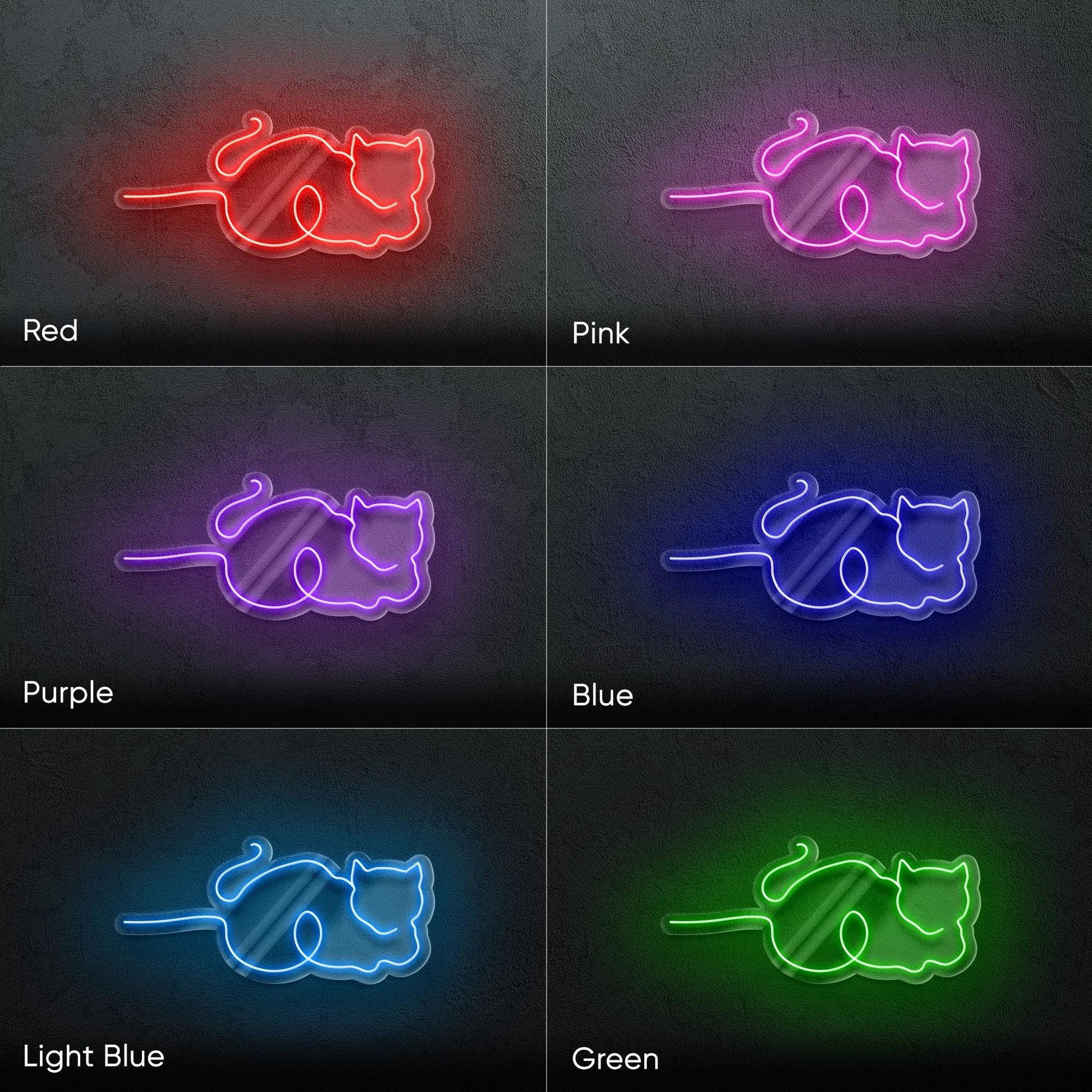 Cat LED Neon Sign – Cute Light Up Wall Decor for Pet Lovers, Bedroom or Kids Room, Unique Gift for Cat Owners, Studio or Cozy Home Corner