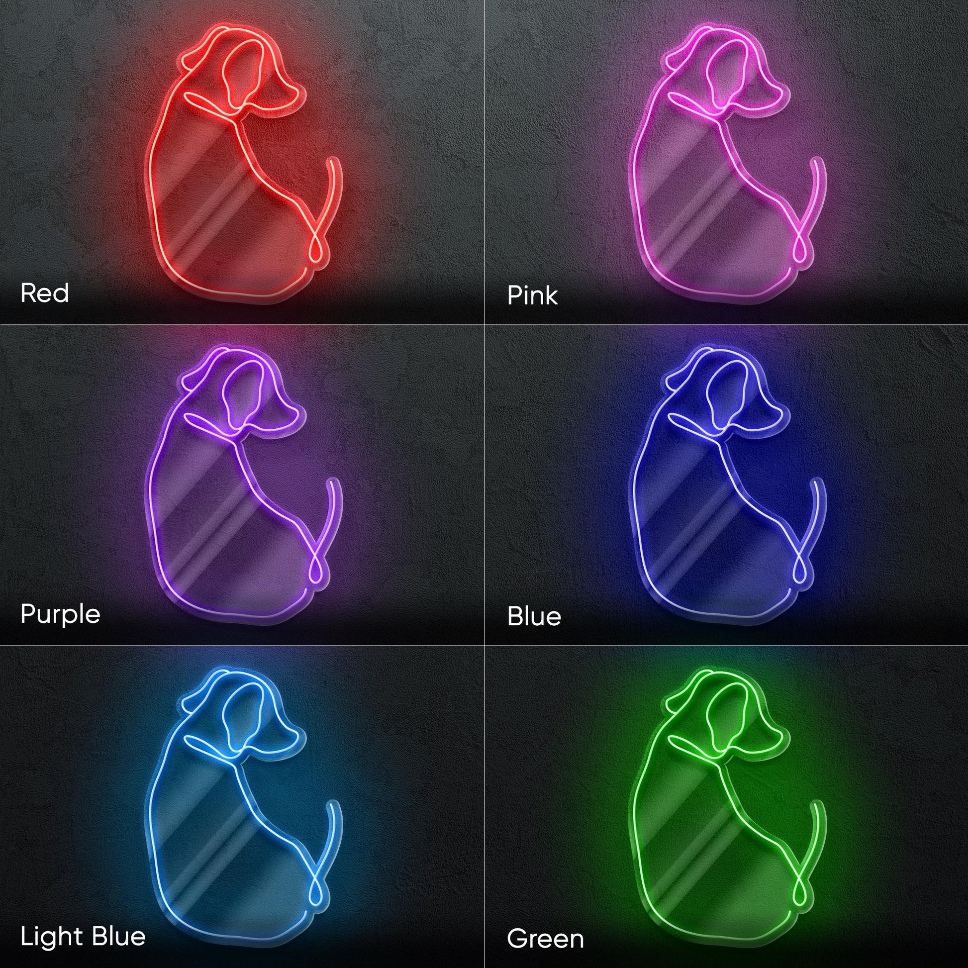 Dog LED Neon Sign - Adorable Light Up Wall Decor for Pet Lovers, Kids Room or Dog Studio, Cute Gift Idea for Dog Owners and Animal Fans