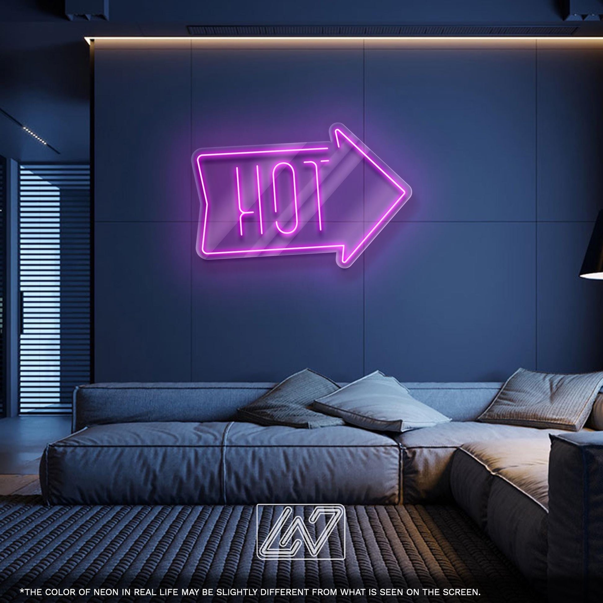 HOT LED Neon Sign with Arrow – Red Light Wall Decor for Bars, Diners, Food Stalls or Sales, Eye-Catching Business Signage