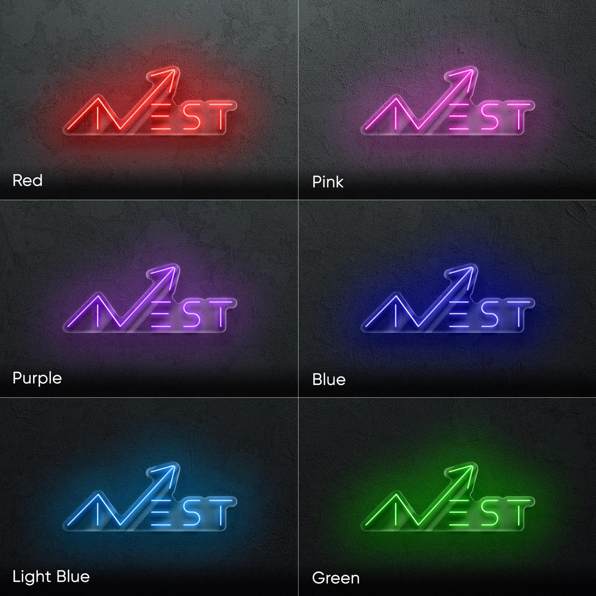 Invest LED Neon Sign – Modern motivational wall decor for offices, traders, entrepreneurs, or finance-themed spaces