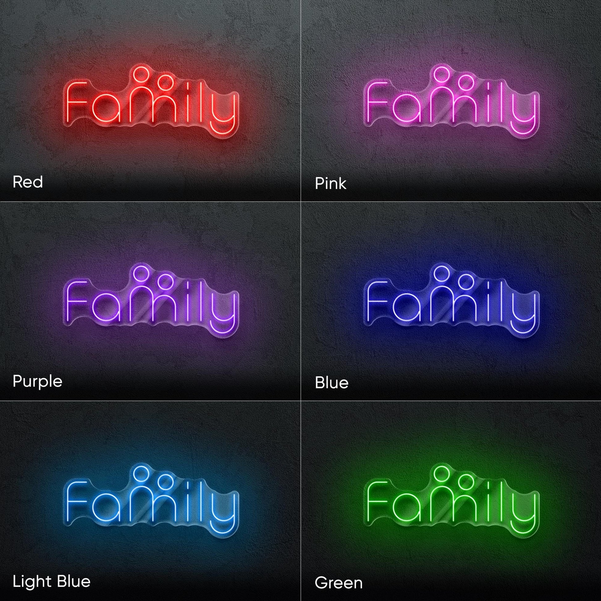 Family LED Neon Sign – Heartwarming wall decor for living rooms, bedrooms, or family gathering spaces, perfect as a gift or home accent