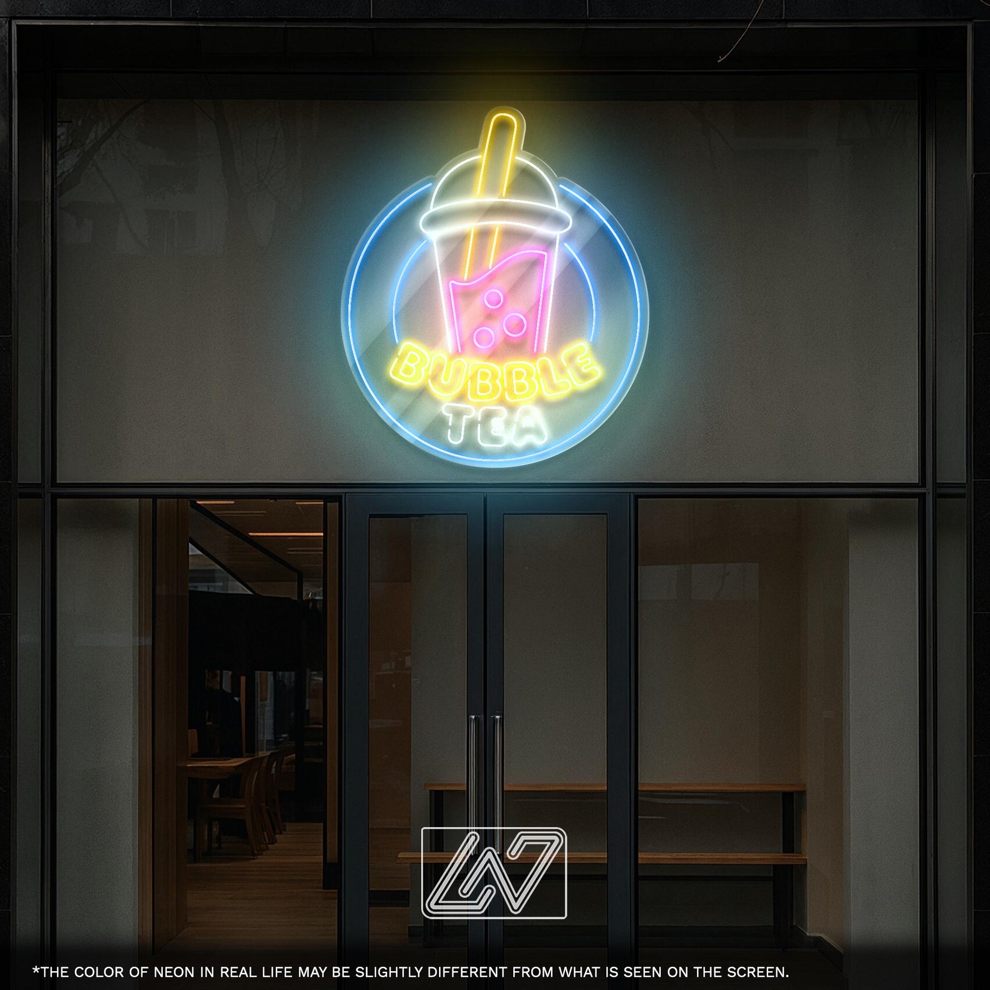 Bubble Tea LED Neon Sign - Vibrant boba drink decor for cafes, kitchens or teen rooms, perfect for boba lovers and small business owners