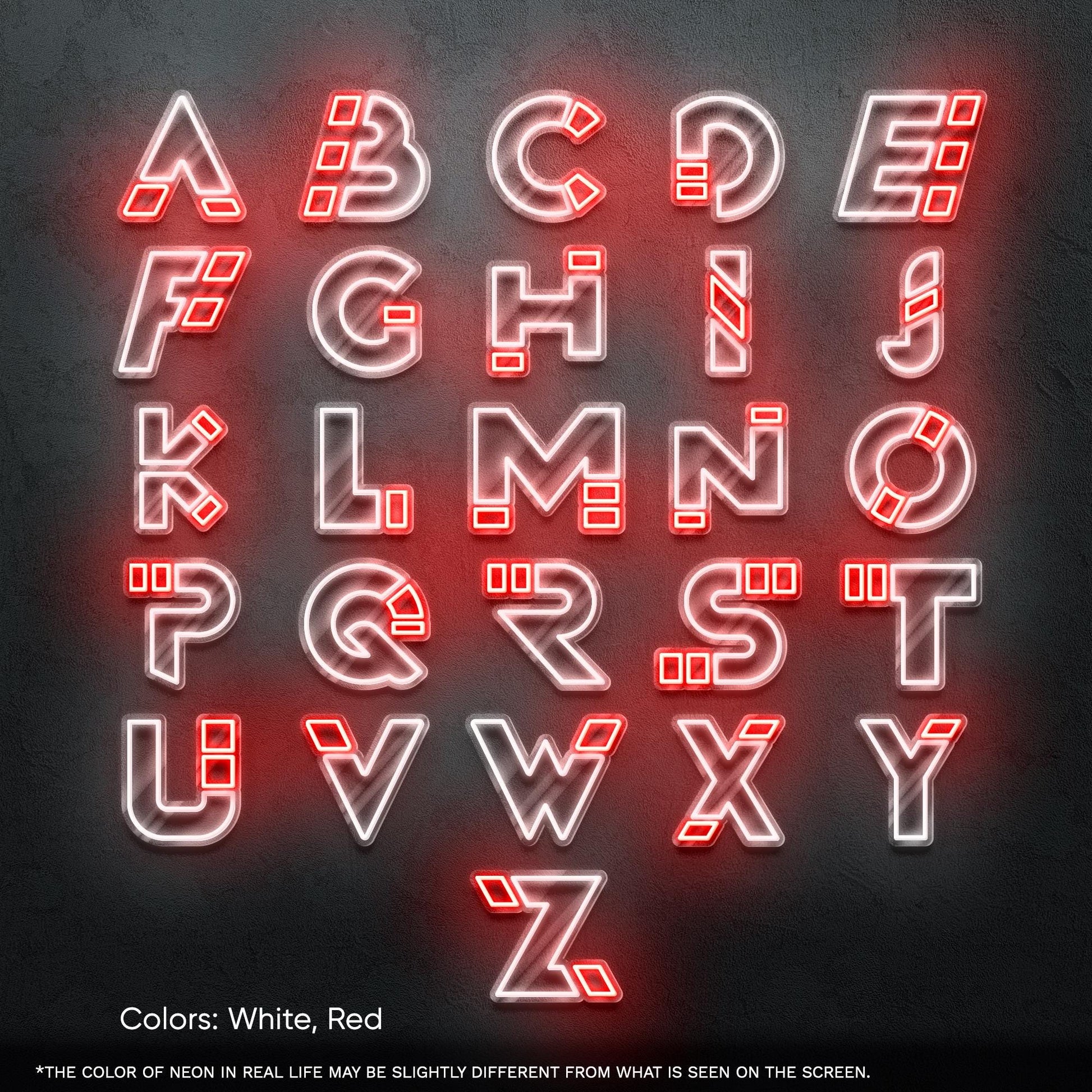 Custom Neon Initials Sign – Personalized name letters in modern blue-orange LED style, perfect for gifts, kids' rooms, weddings or branding