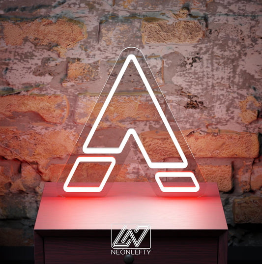 Custom Neon Initials Sign – Personalized name letters in modern blue-orange LED style, perfect for gifts, kids' rooms, weddings or branding